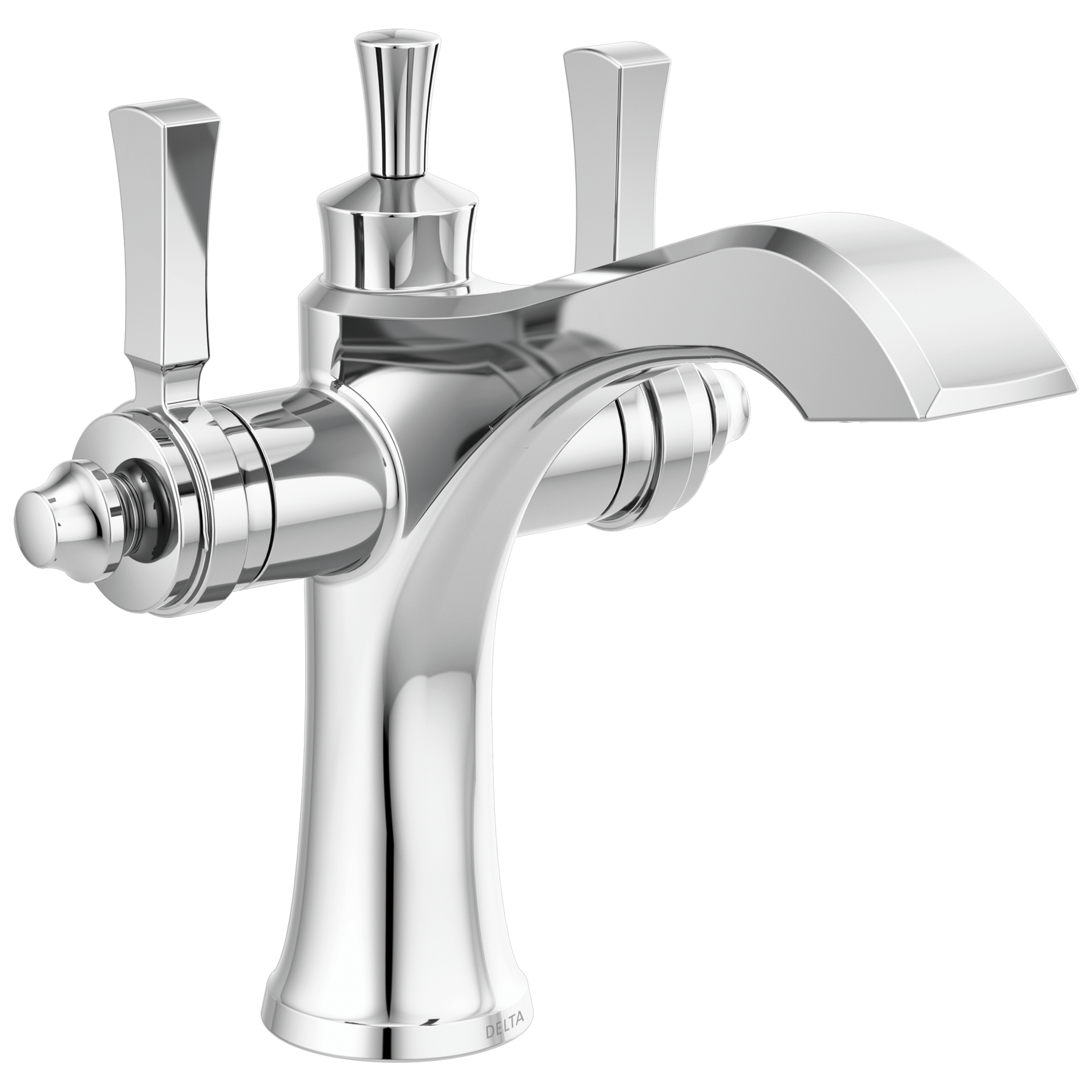 Two Handle Single Hole Monoblock Bathroom Faucet in Chrome — image 1