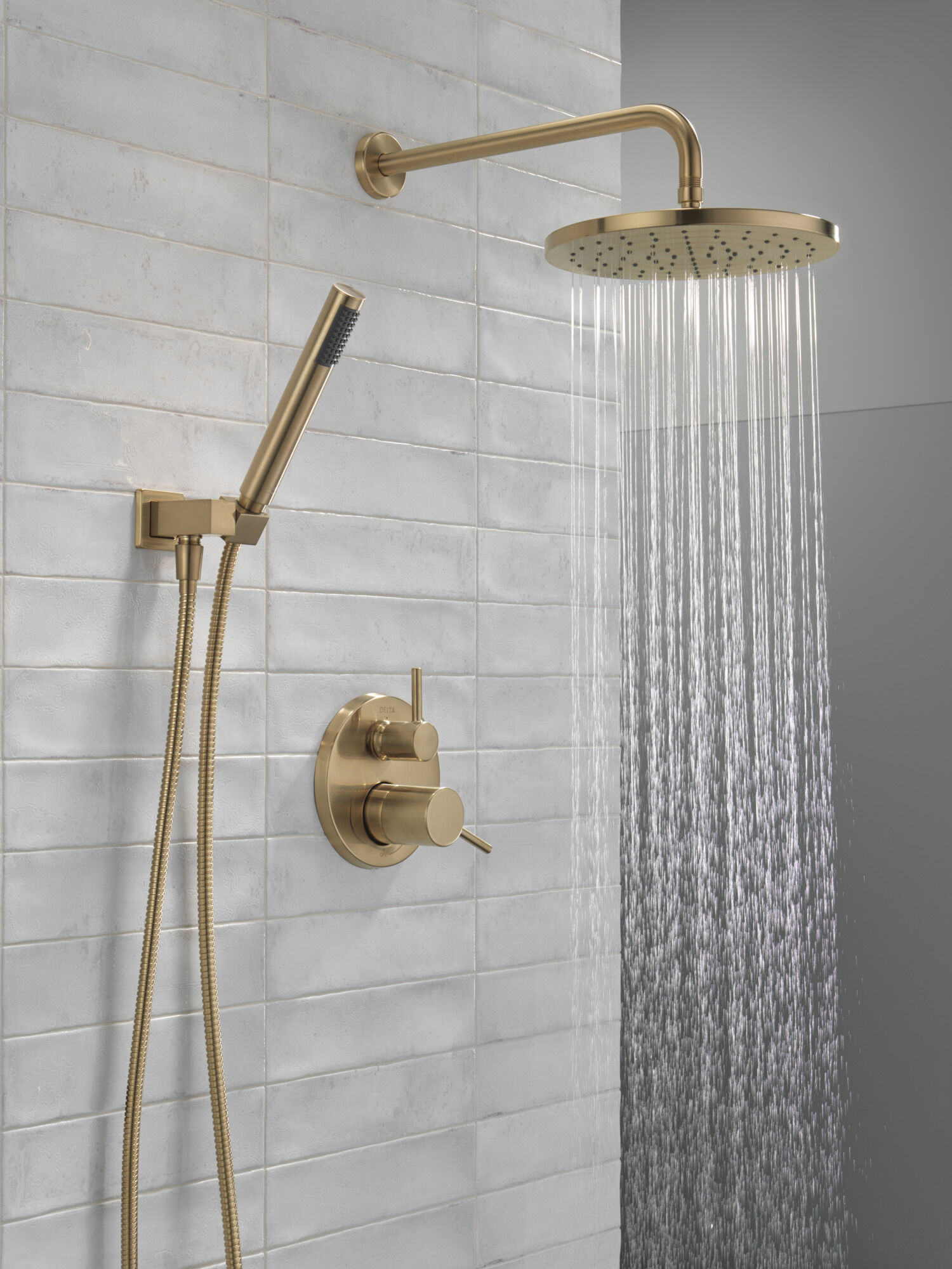Monitor® 14 Series Shower with Raincan & Hand Shower in Champagne