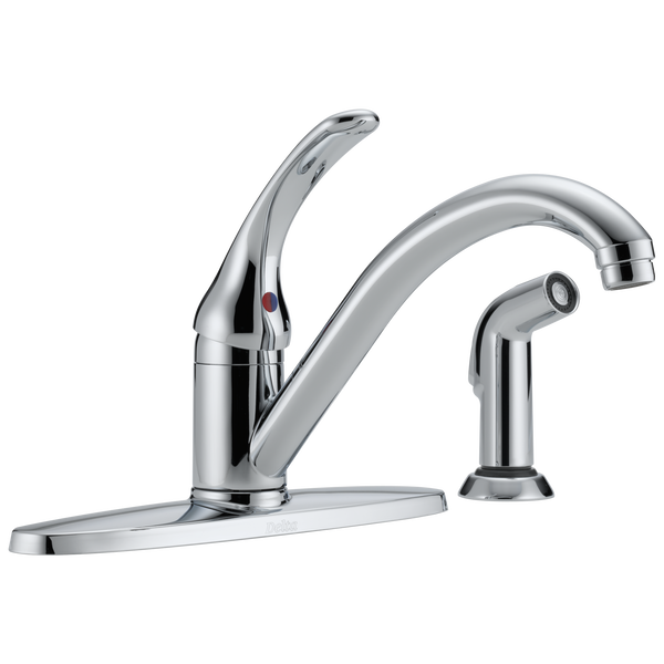 Single Handle Kitchen Faucet with Spray (Recertified) in Chrome 400-DST ...