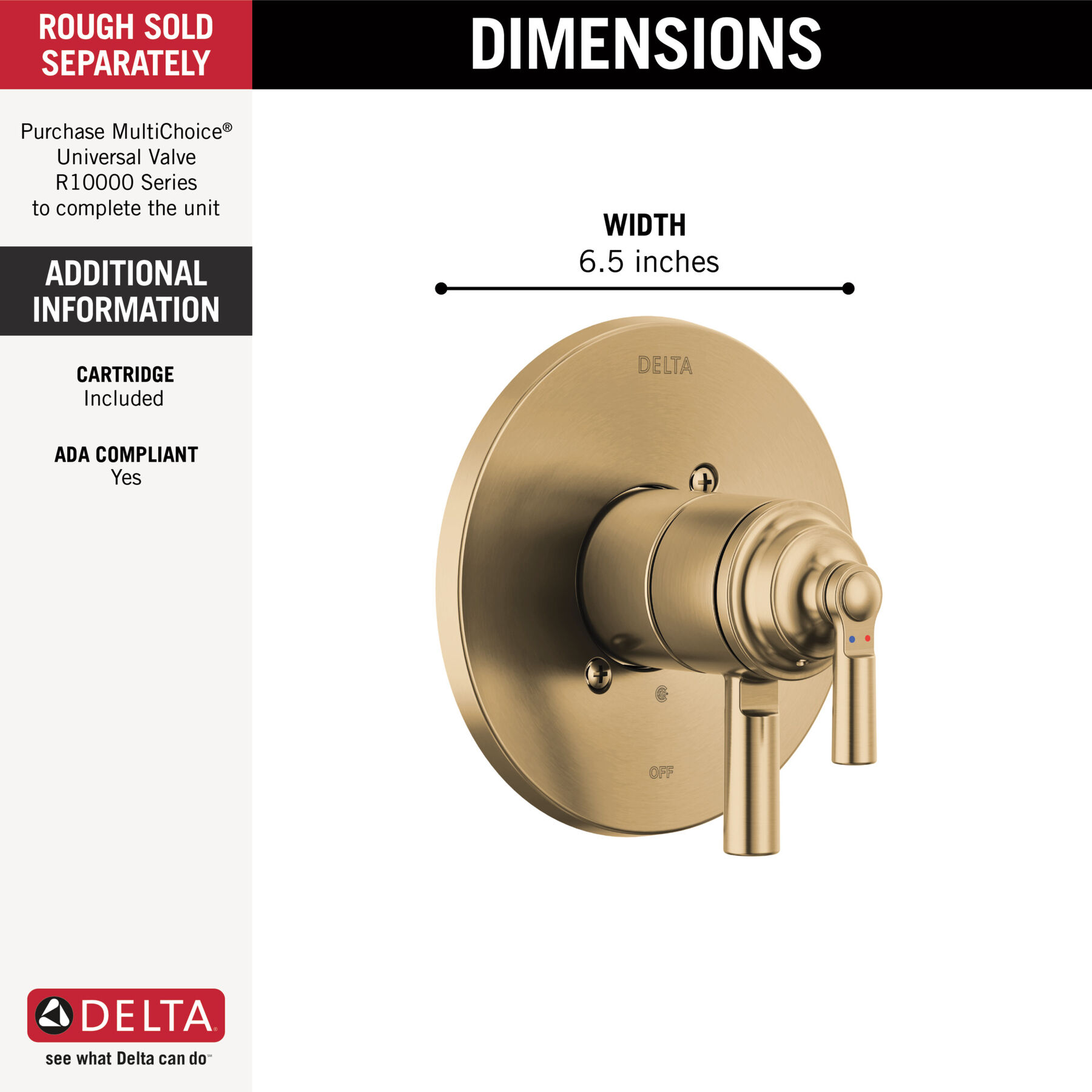 Monitor® 17 Series Valve Trim Only in Champagne Bronze T17035-CZ 