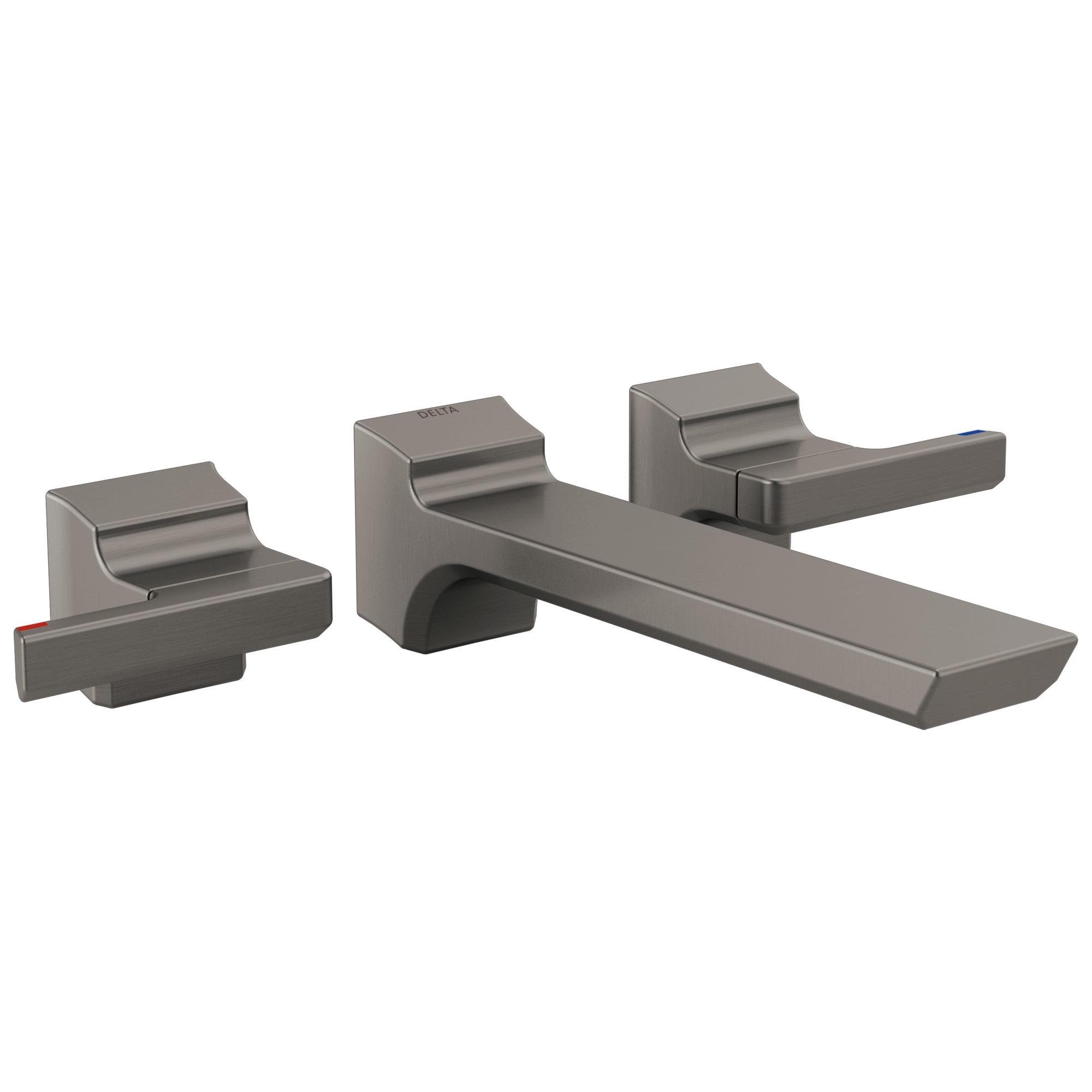 Delta Faucet Pivotale Two Handle Wall Mount Bathroom Faucet Trim - Lumicoat Black - Stainless