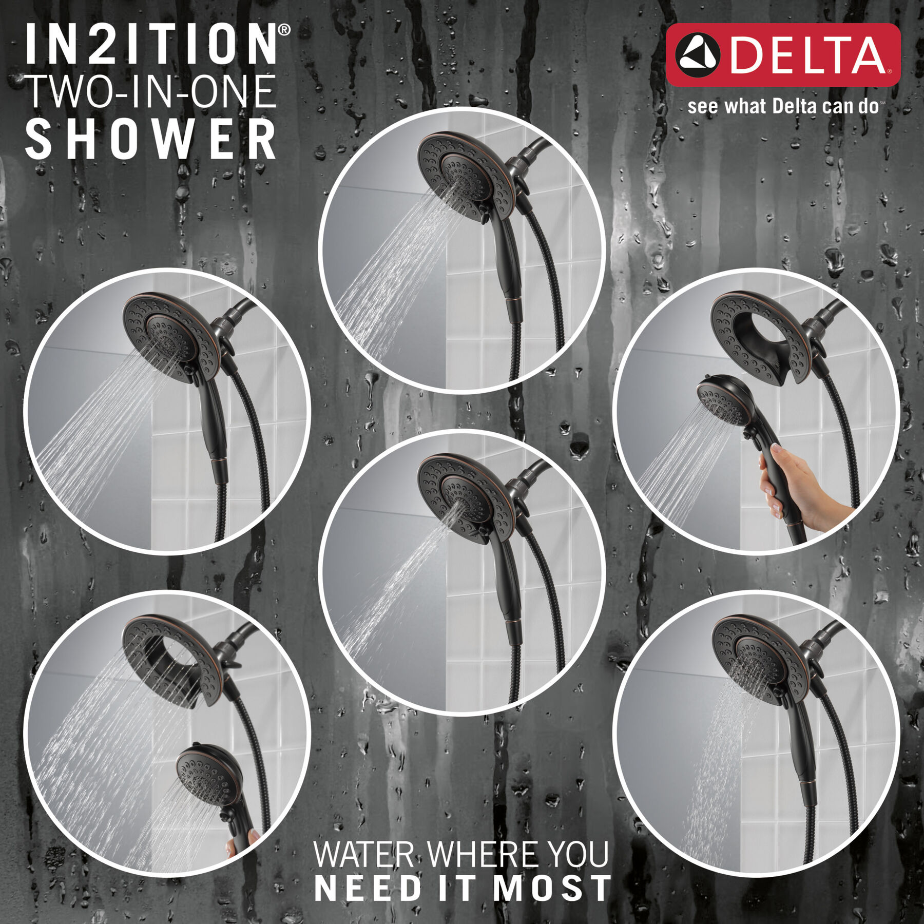 In2ition Shower Rough & Trim 1L 14S (Recertified) in Oil Rubbed Bronze