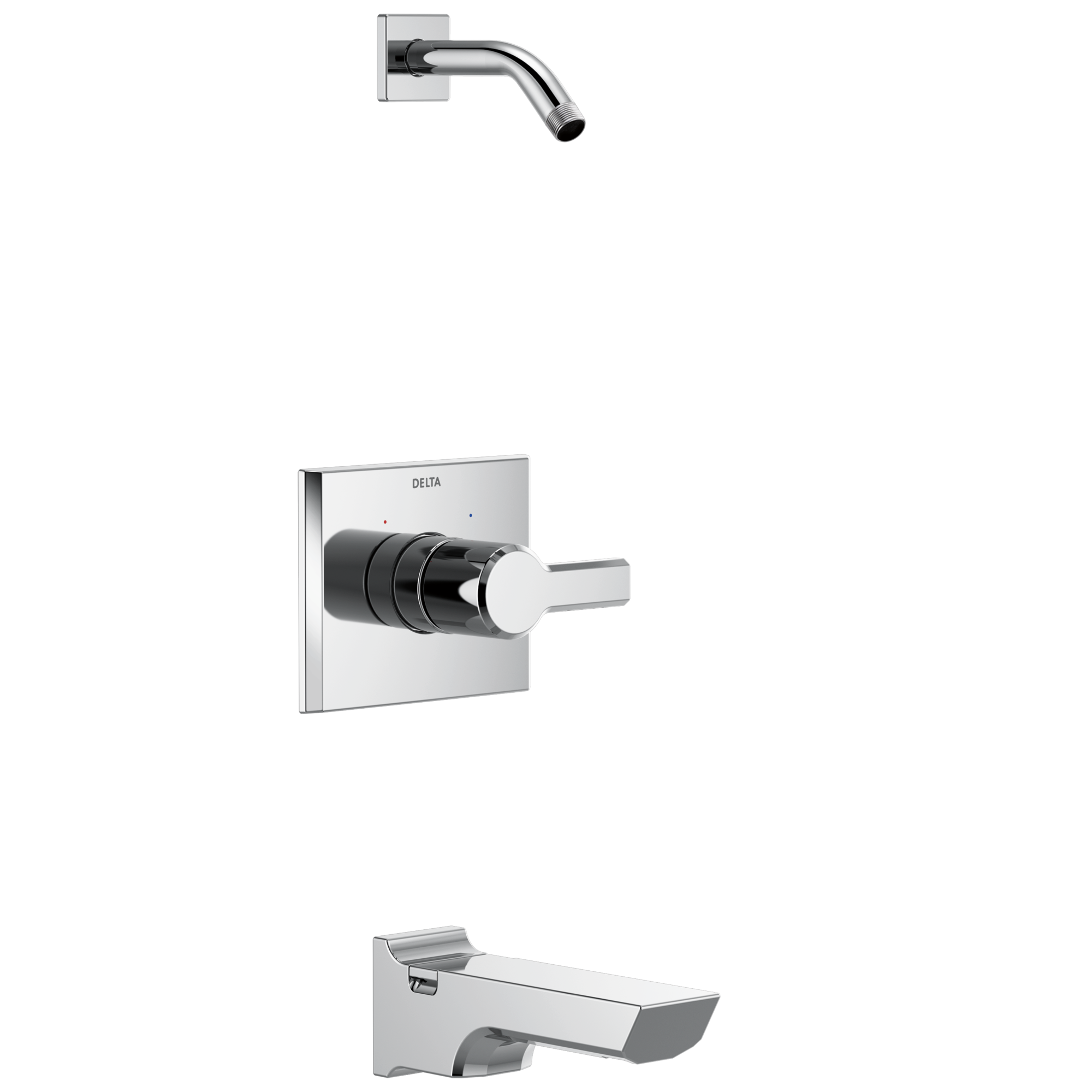 Delta Faucet Pivotale Monitor 14 Series Tub and Shower Trim - Less Head - Lumicoat Chrome