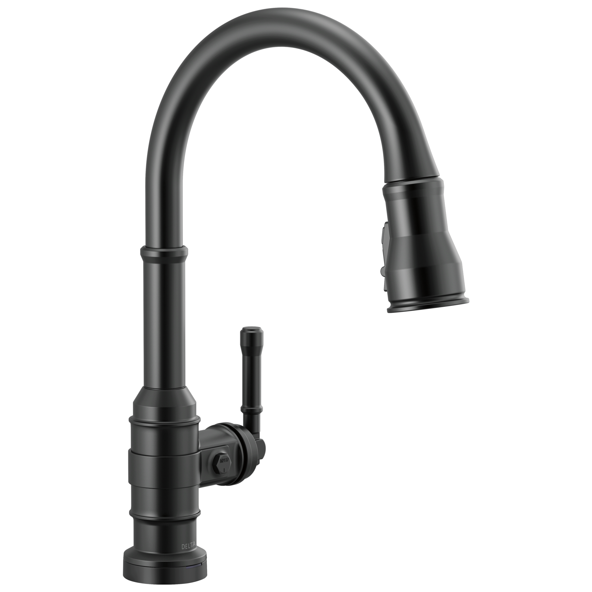 BroderickE Single Handle Pull-Down Kitchen Faucet With Touch2O Technology - Matte Black