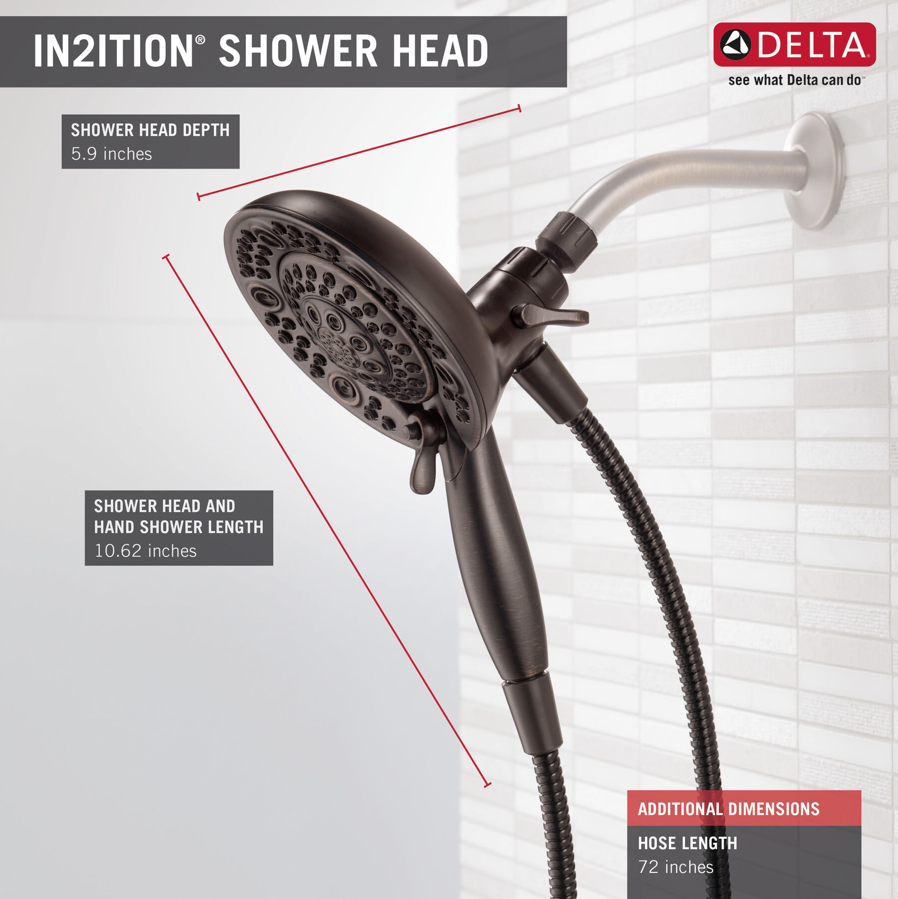 In2ition® TwoinOne Shower in Bronze 75588RB Delta Faucet