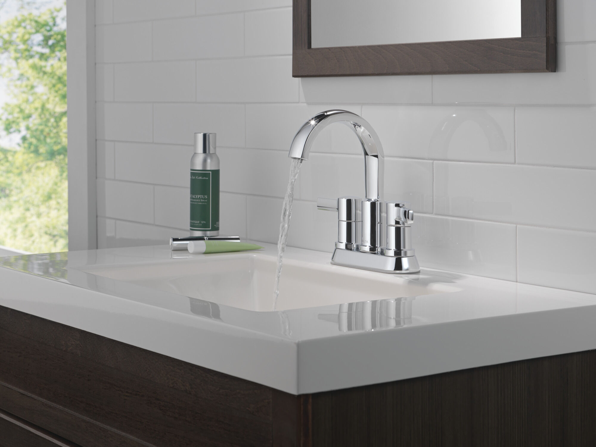 Two Handle Centerset Bathroom Faucet in Chrome 25855LF | Delta Faucet