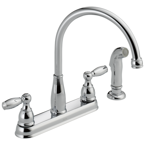 Two Handle Kitchen Faucet with Spray (Recertified) in Chrome