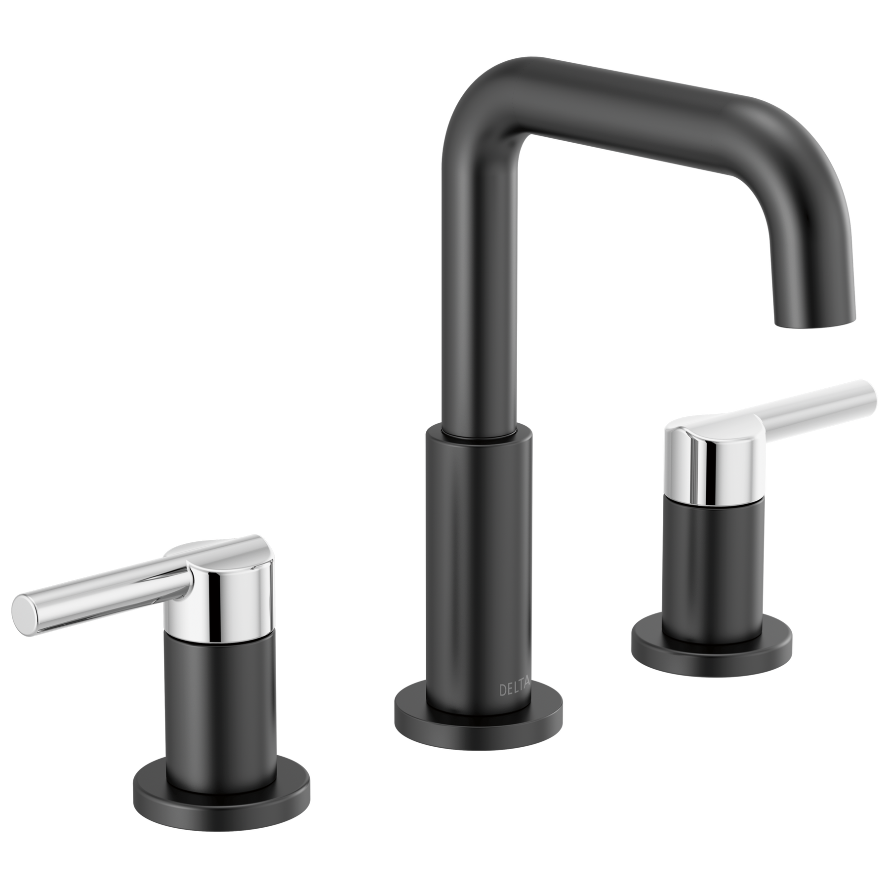 Two Handle Widespread Bathroom Faucet in Matte Black / Chrome