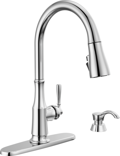 Single Handle Pull-Down Kitchen Faucet with Soap Dispenser
