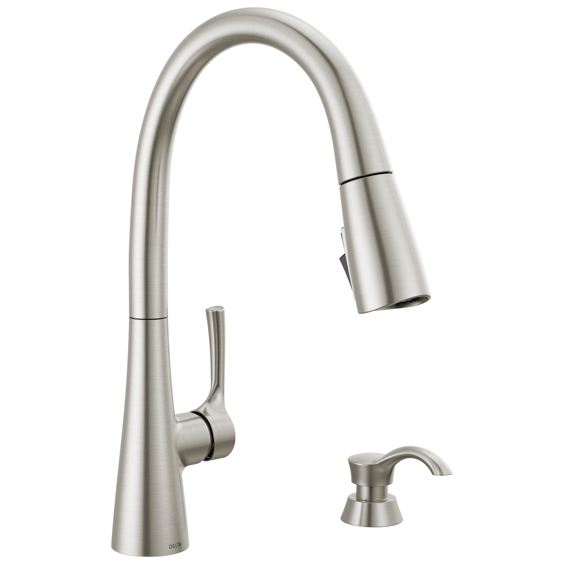 Single Handle Pull-Down Kitchen Faucet with Soap Dispenser and