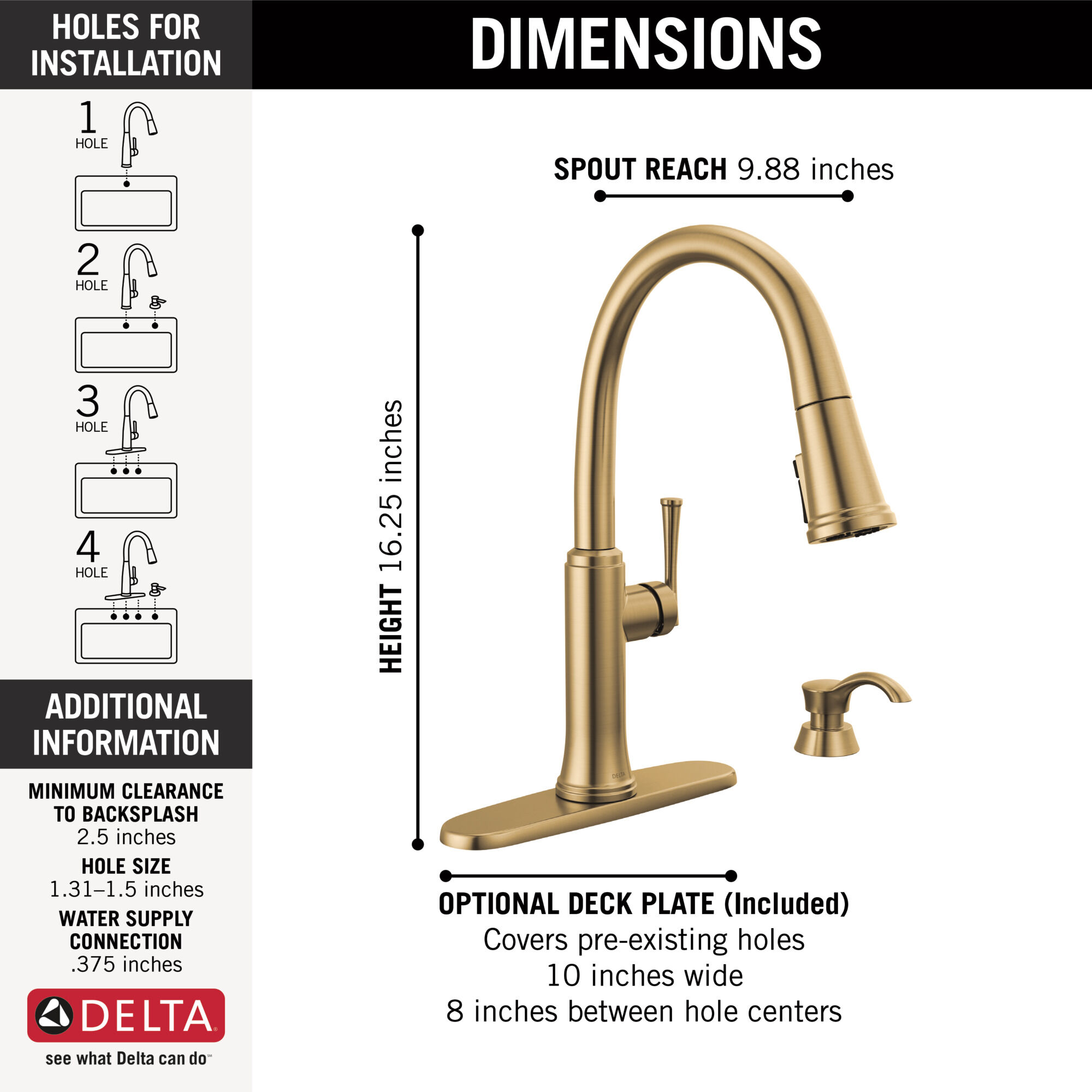 Pull-Down Kitchen Faucet 1L w/Soap Disp (Recertified) in Champagne