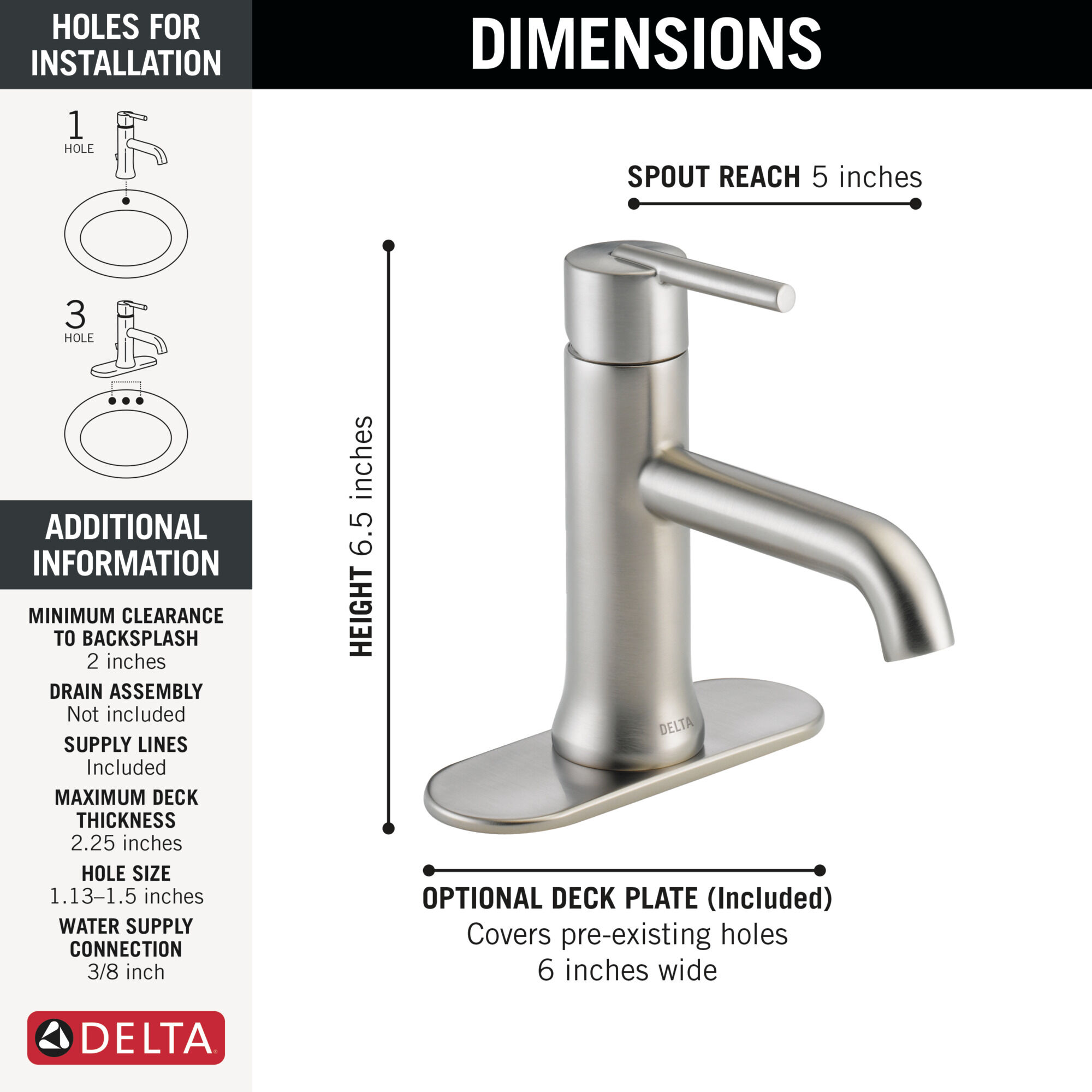 Single Handle Bathroom Faucet in Stainless 559LF-SSLPU | Delta Faucet