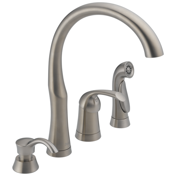 Single Handle Kitchen Faucet with Spray & Soap Dispenser