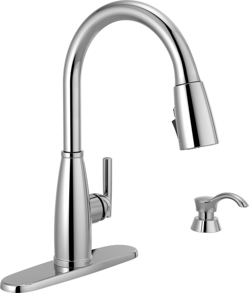 Single Handle Pull-Down Kitchen Faucet with Soap Dispenser and