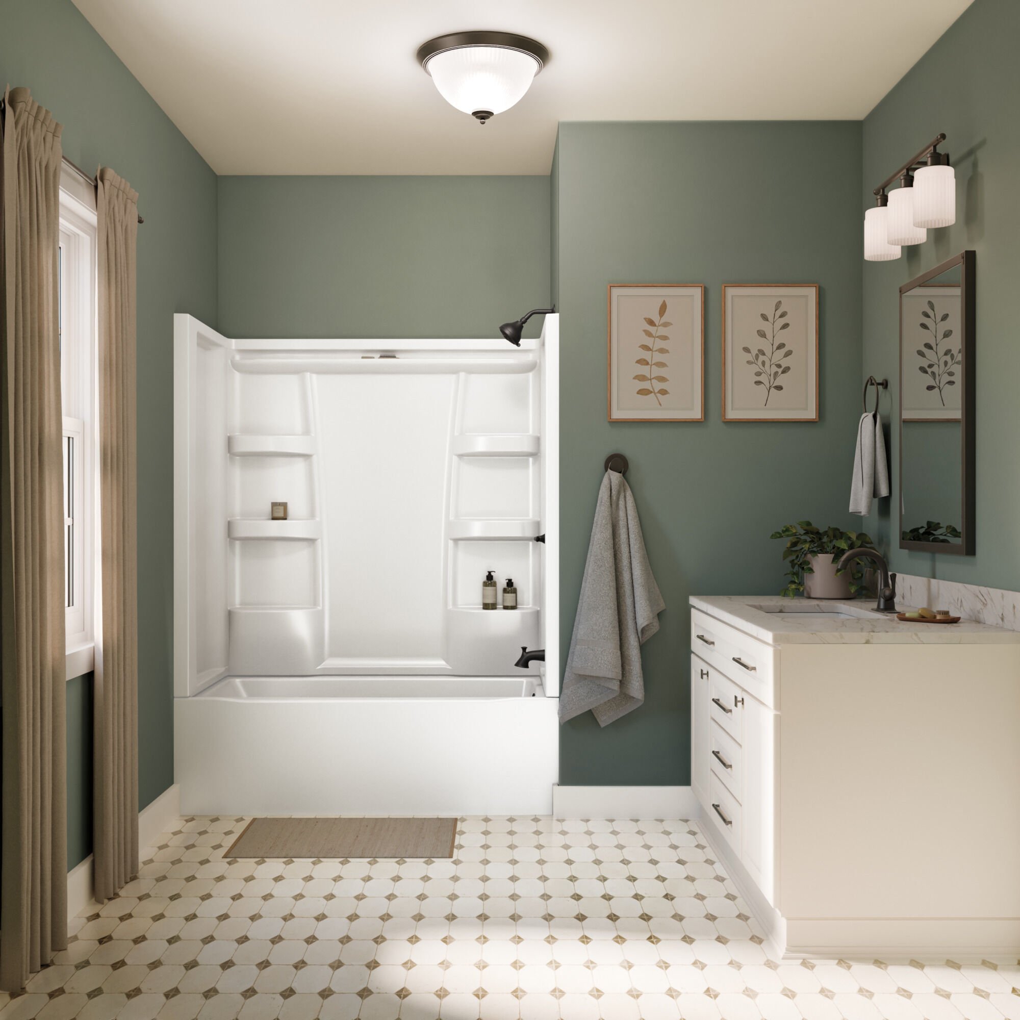 ProCrylic Bathtub 60 in. x 30 in. Right Drain in High Gloss White