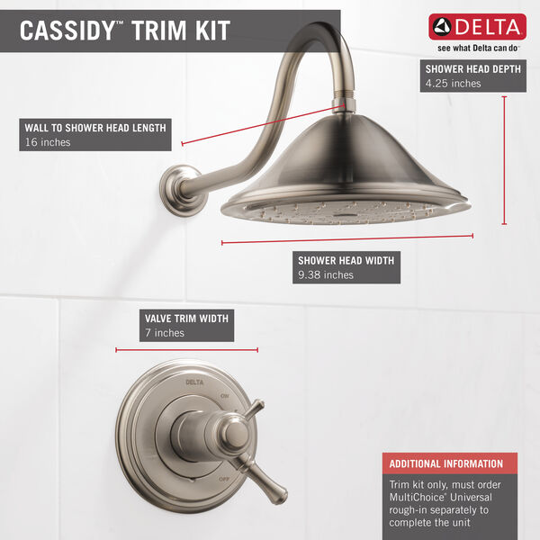 TempAssure® 17T Series Shower Trim in Stainless T17T297-SS Delta Faucet