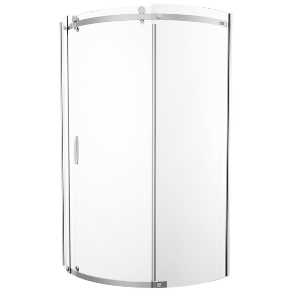 Round Corner Shower Enclosure In Chrome B 38 Pc Delta Faucet