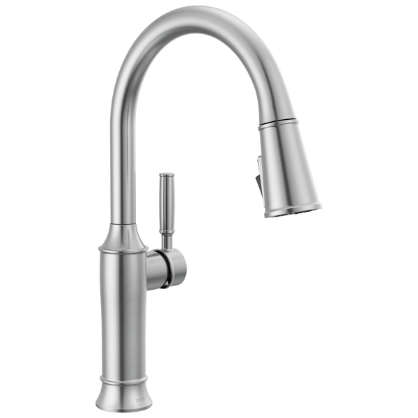 Single Handle Pull-Down Kitchen Faucet in Lumicoat® Arctic
