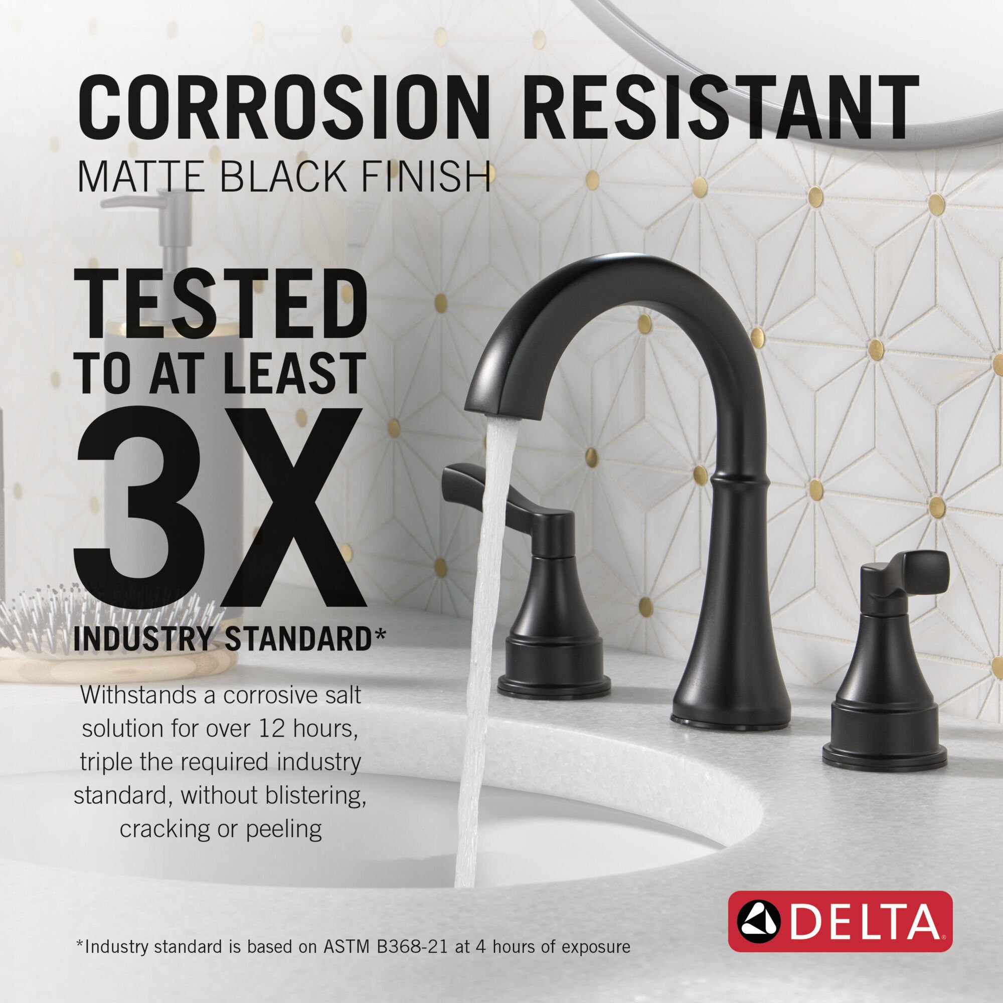 Two Handle Widespread Bathroom Faucet in Matte Black 35822LF-BL