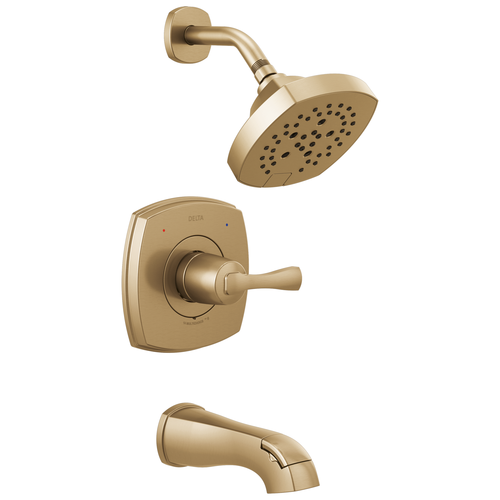 Delta Faucet Stryke 14 Series Tub and Shower - Lumicoat Champagne Bronze