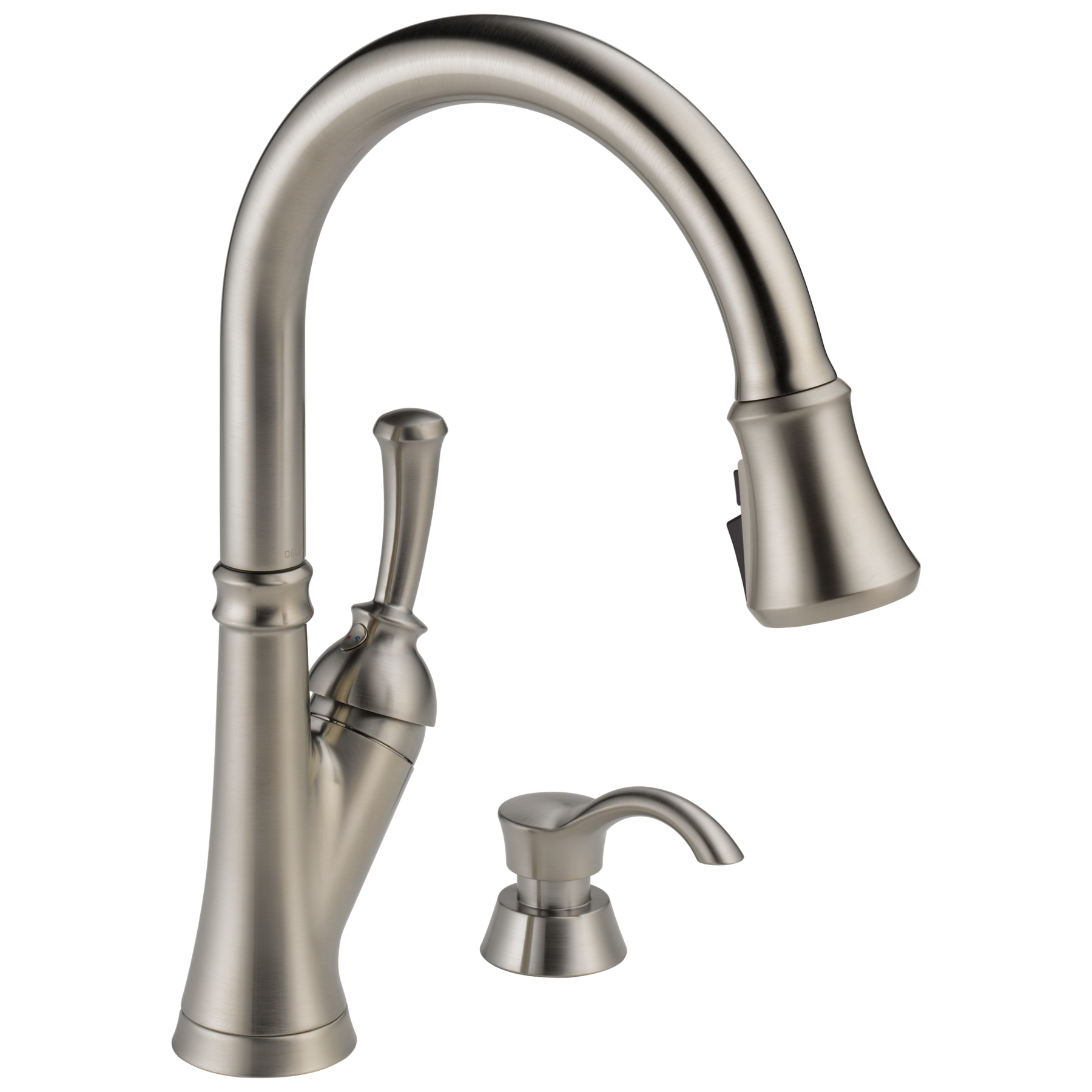 Single Handle Pull-Down Kitchen Faucet with Soap Dispenser and