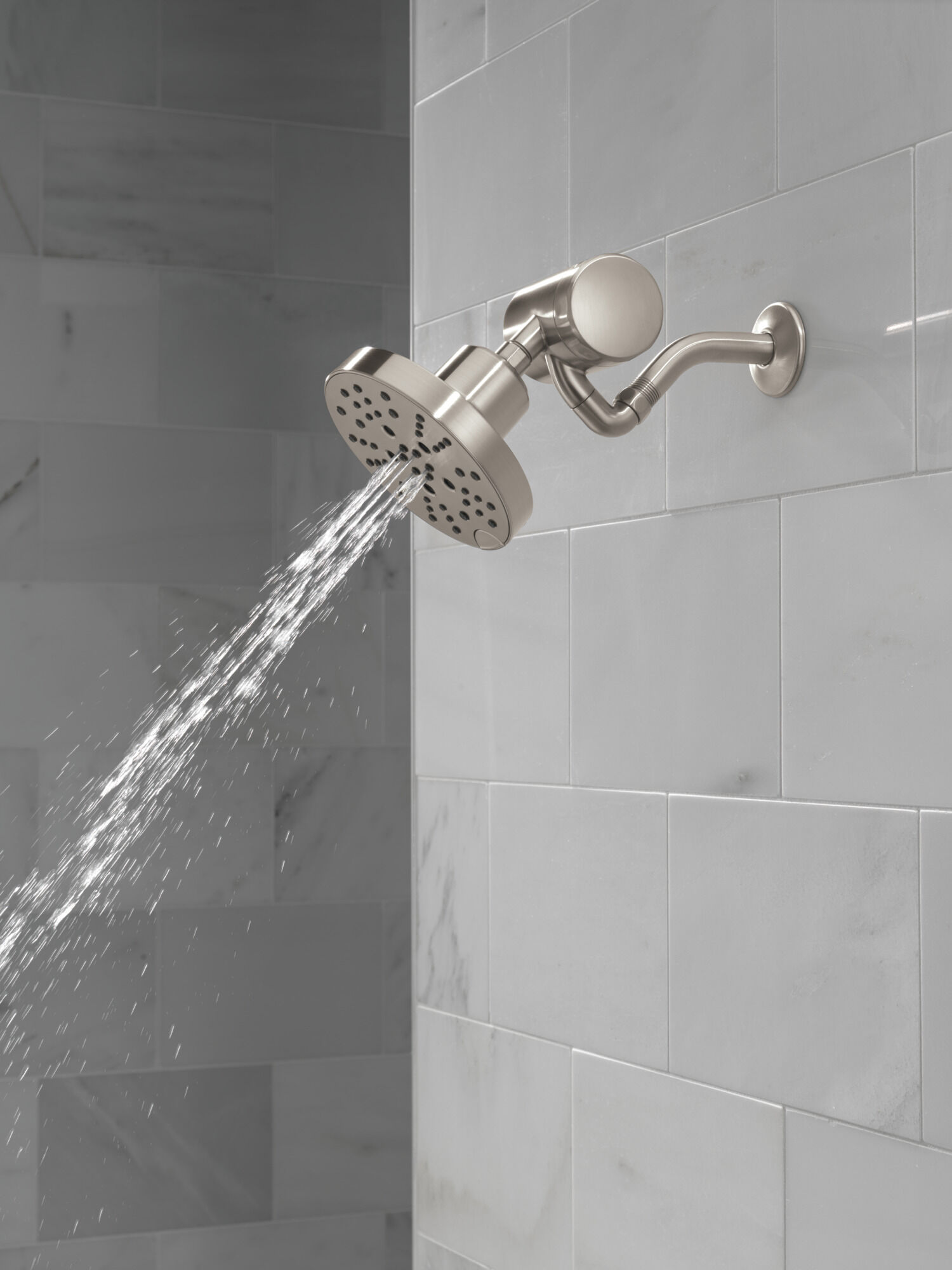 H2Okinetic® 5-Setting Contemporary Raincan Shower Head in Lumicoat