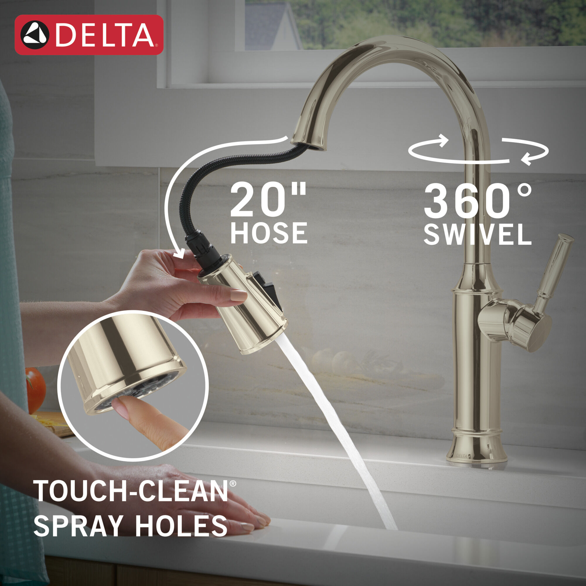 Single Handle Pull-Down Kitchen Faucet in Lumicoat® Polished