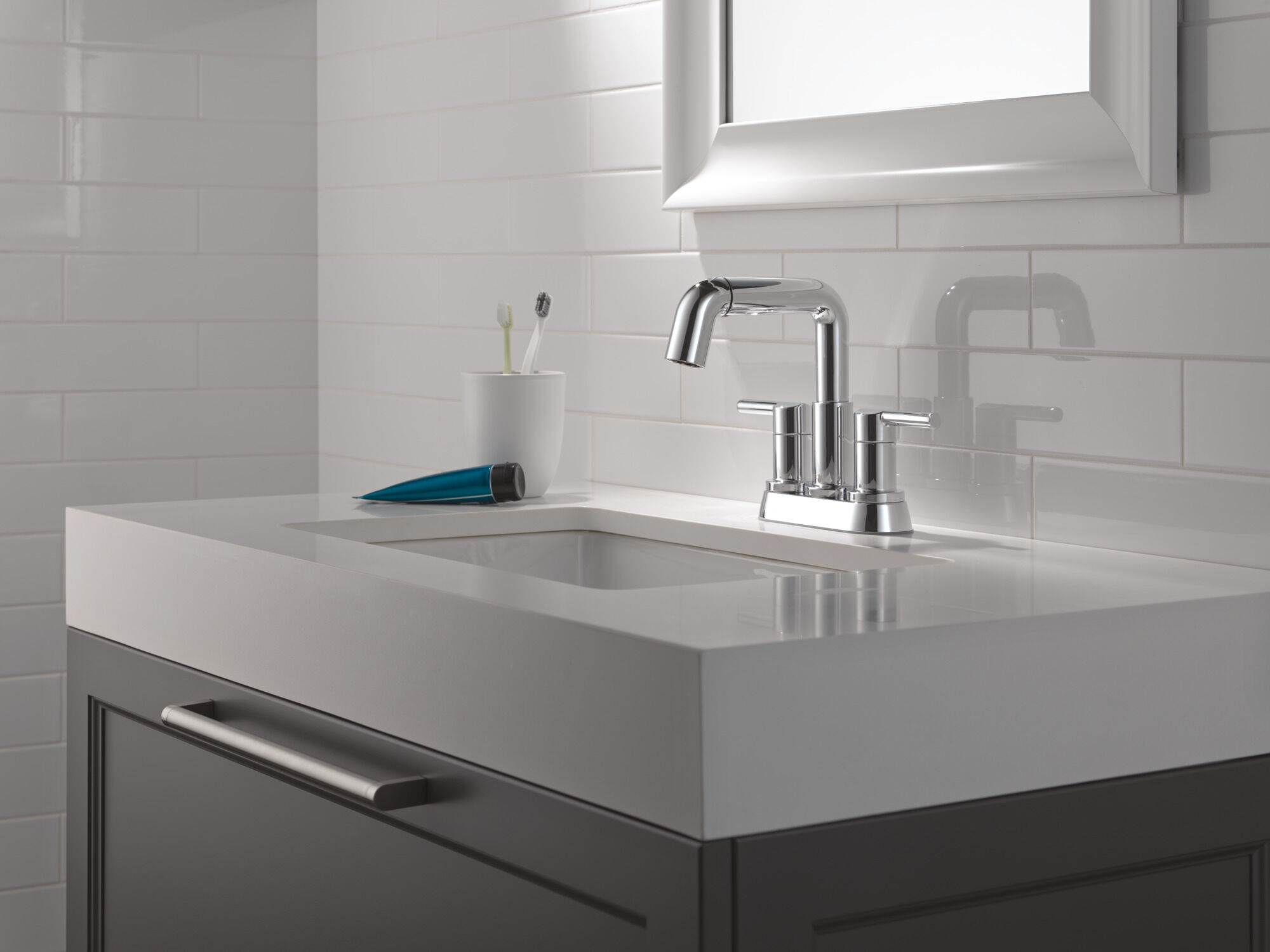 Two Handle Centerset Pull-Down Bathroom Faucet in Chrome 25849LF
