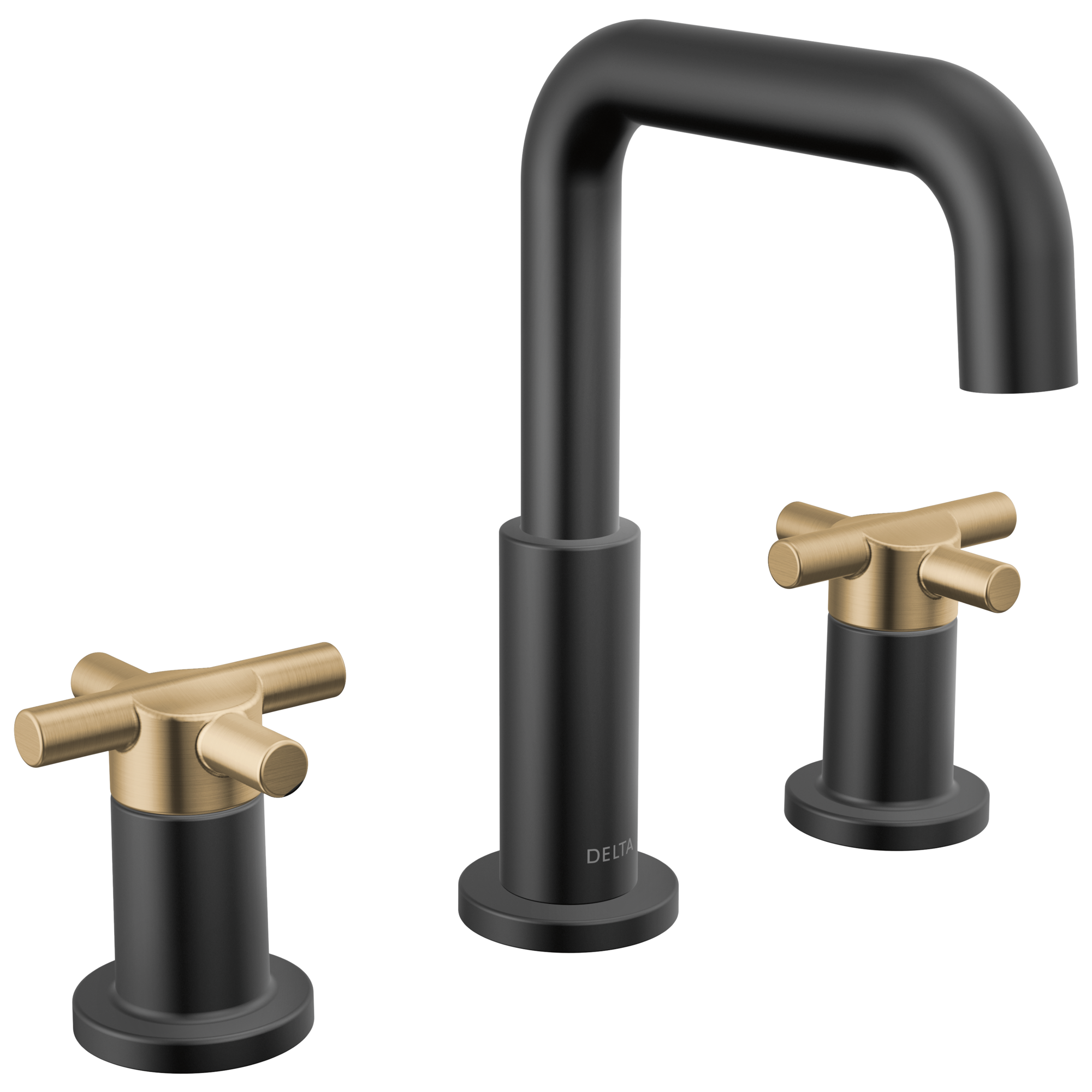 Delta Faucet NicoliE Two Handle Widespread Bathroom Faucet - Matte Black Champagne Bronze