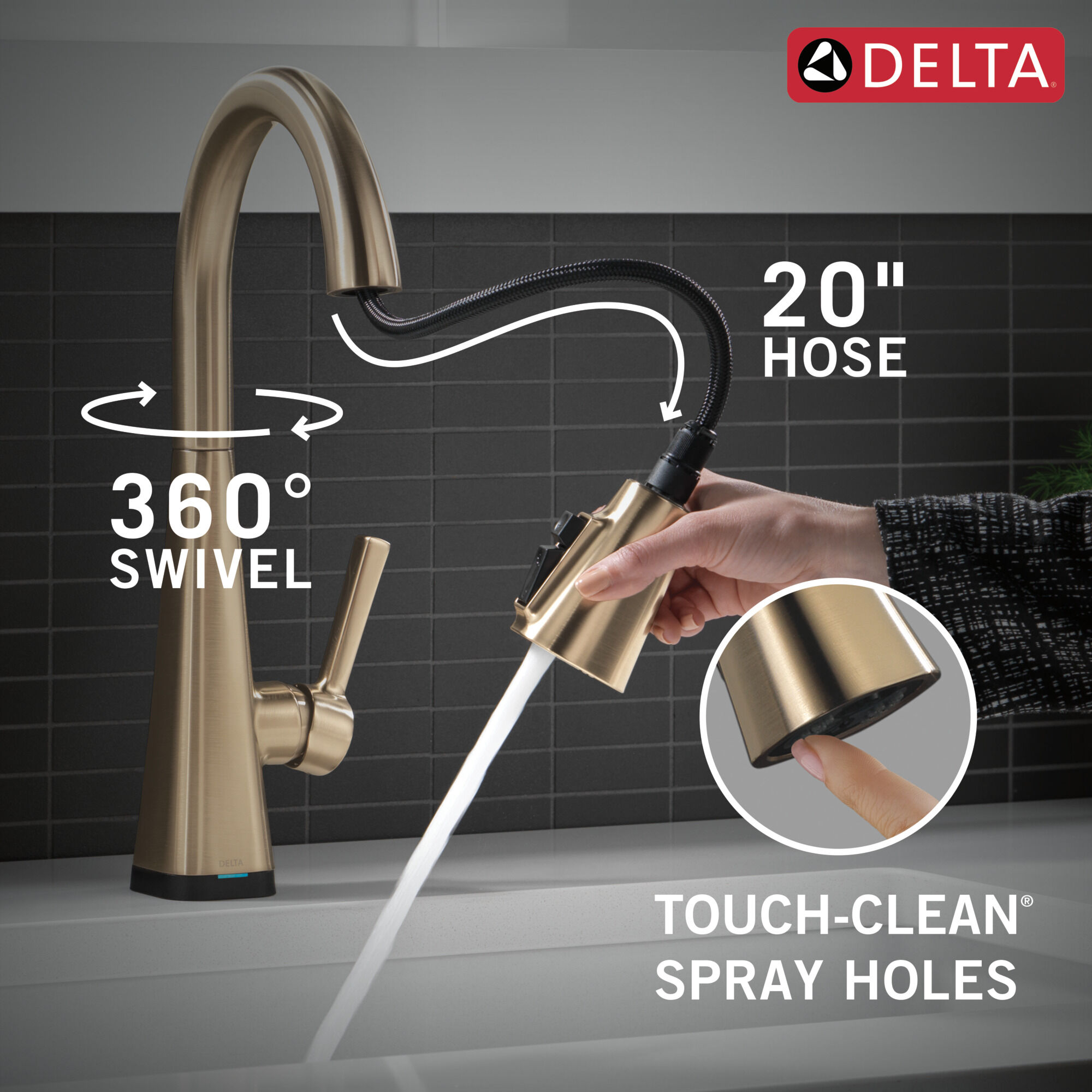 Single-Handle Pull-Down Kitchen Faucet with Touch2O® Technology in