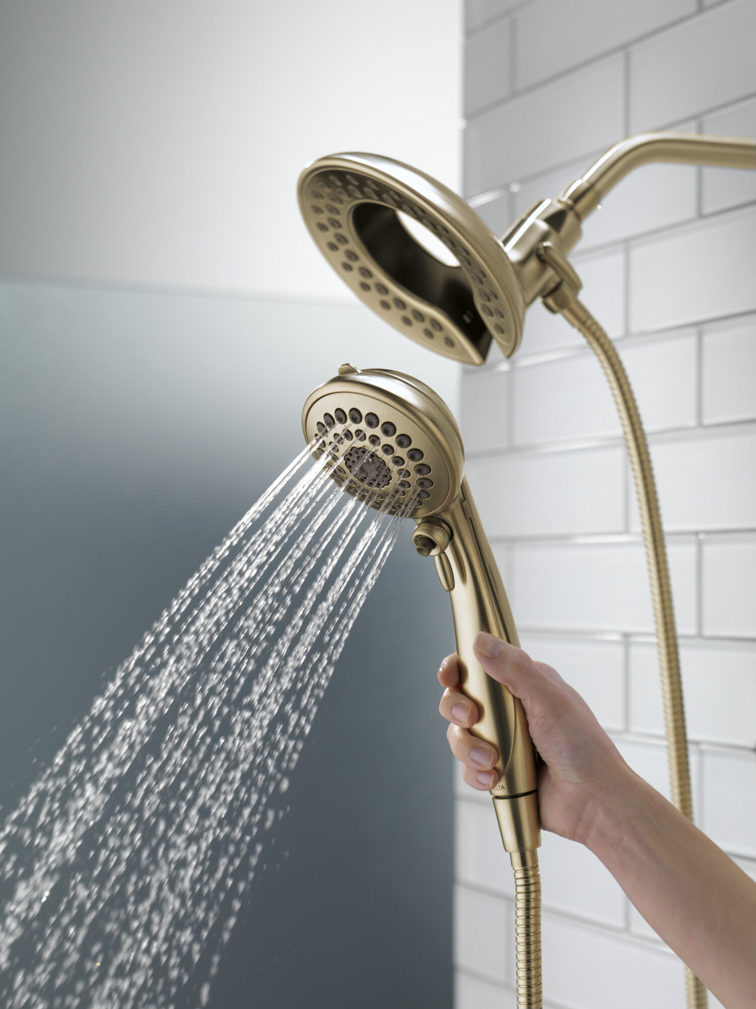 In2ition® 5-Setting Two-In-One Shower in Lumicoat® Champagne