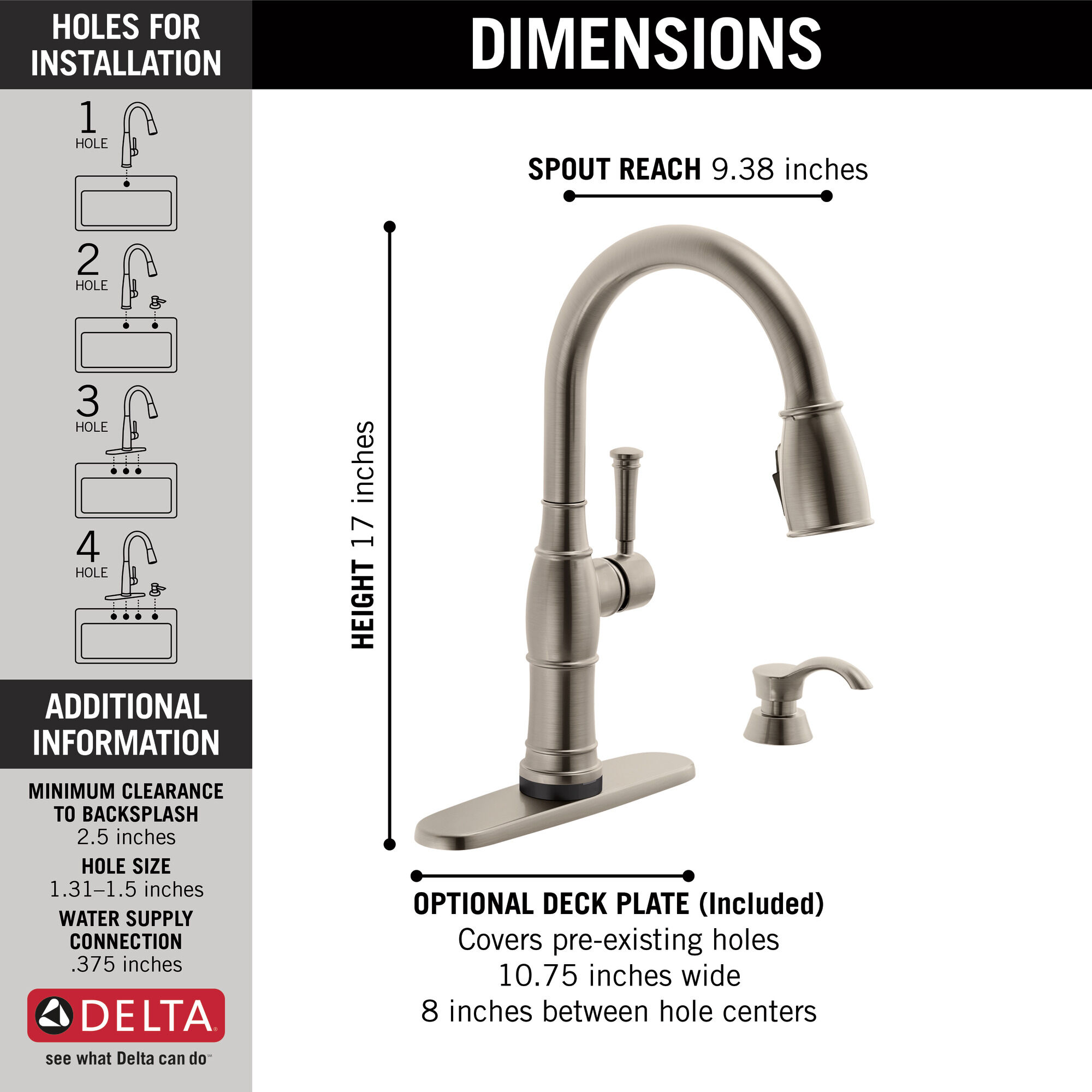 Home & Garden Home NEW Delta VALDOSTA 16957SPSDDST SPOTSHIELD