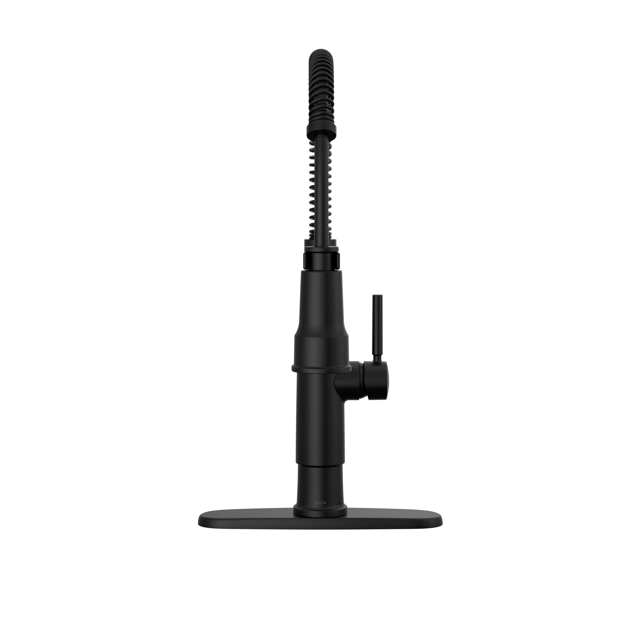#くろ　ウラシク　184 Single-Handle Pull-Down Spring Kitchen Faucet in Matte Black