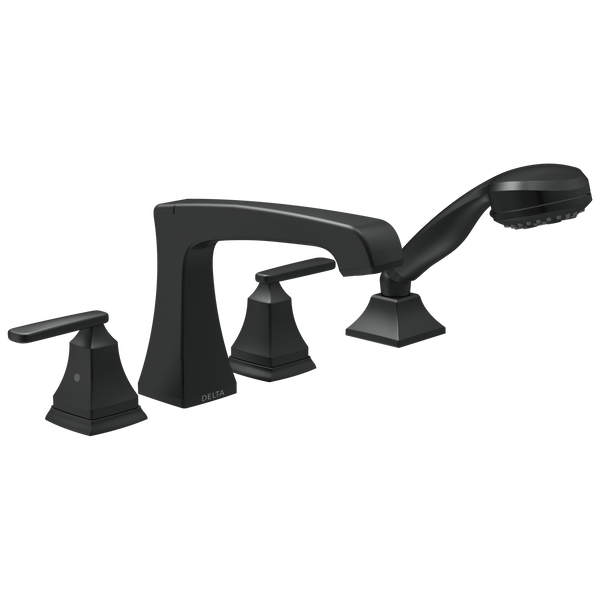 Roman Tub Trim with Hand Shower in Matte Black T4764-BL | Delta Faucet