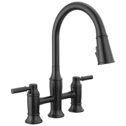 Two Handle Pull-Down Bridge Kitchen Faucet