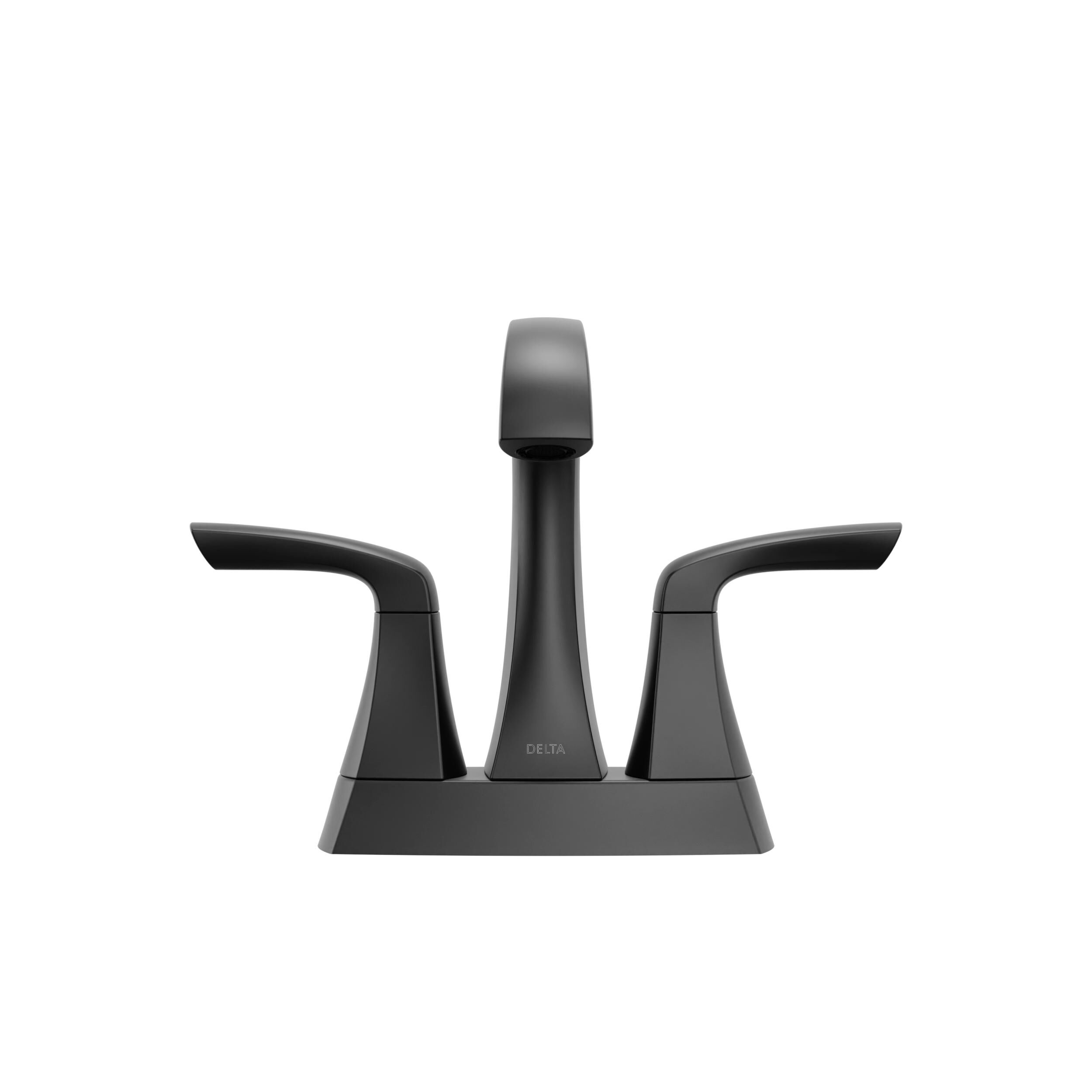 Two Handle Centerset Bathroom Faucet in Matte Black 25895LF-BL