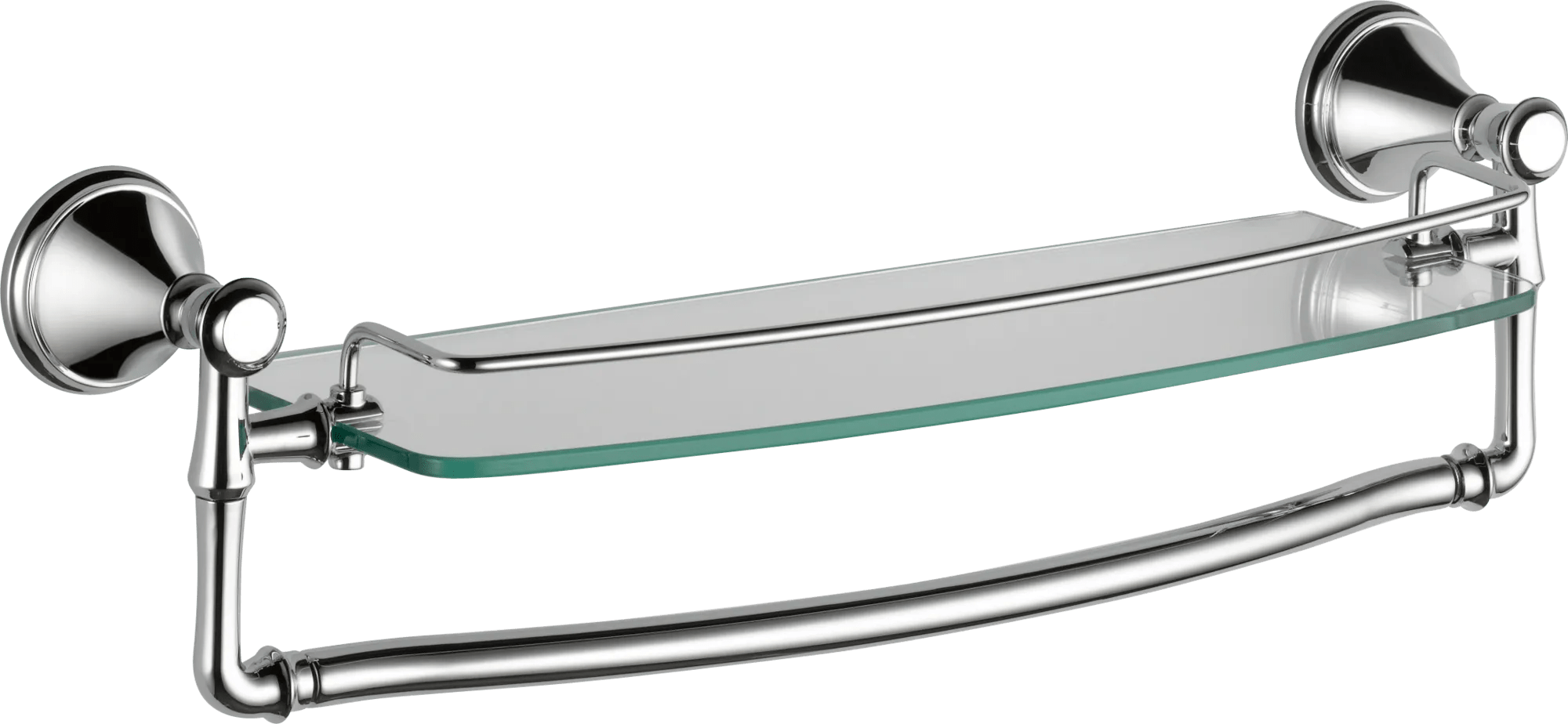 18" Glass Shelf with Removable Bar