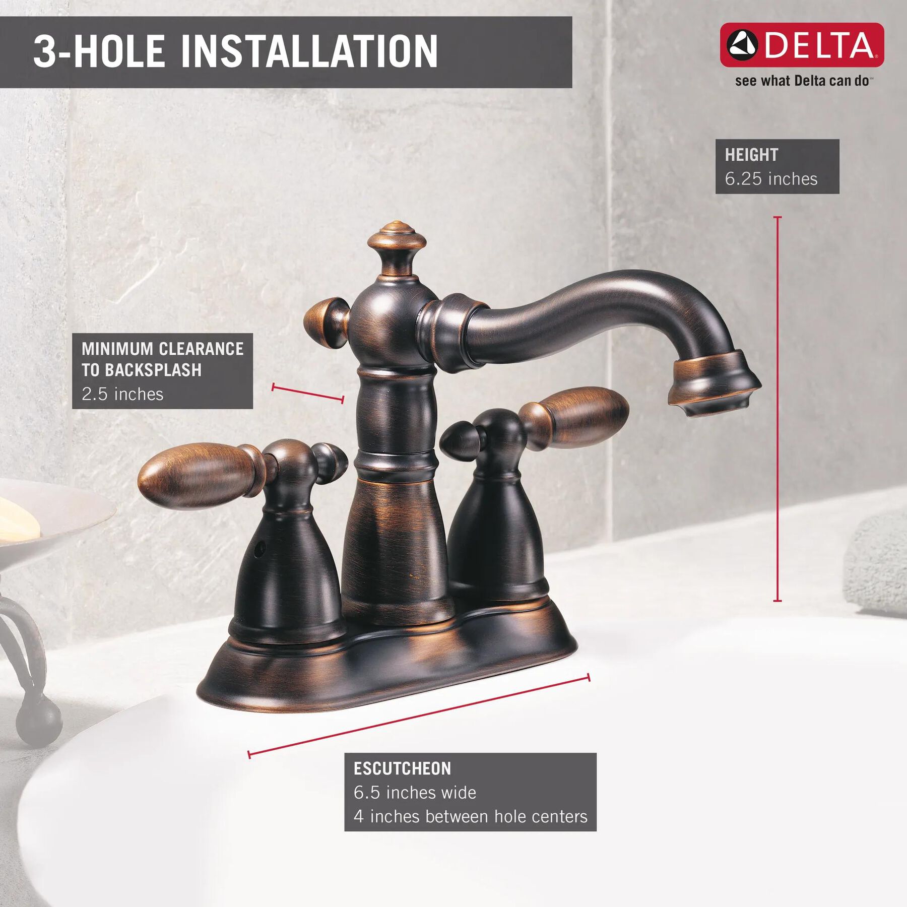 Two Handle Centerset Bathroom Faucet