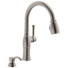 Single Handle Pull-Down Kitchen Faucet with Soap Dispenser and ShieldSpray&reg; Technology