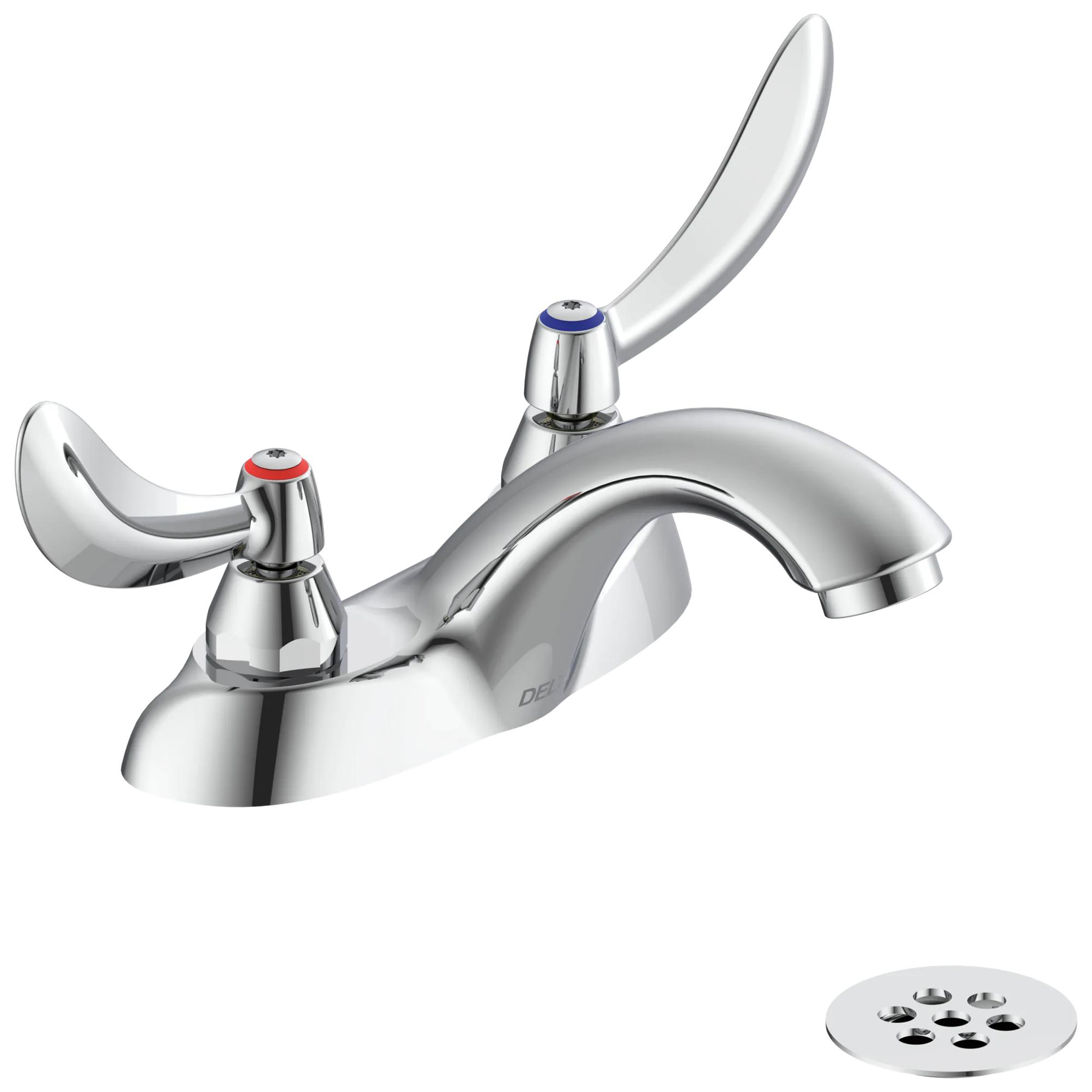 Two Handle Centerset Lavatory Faucet with Grid Strainer
