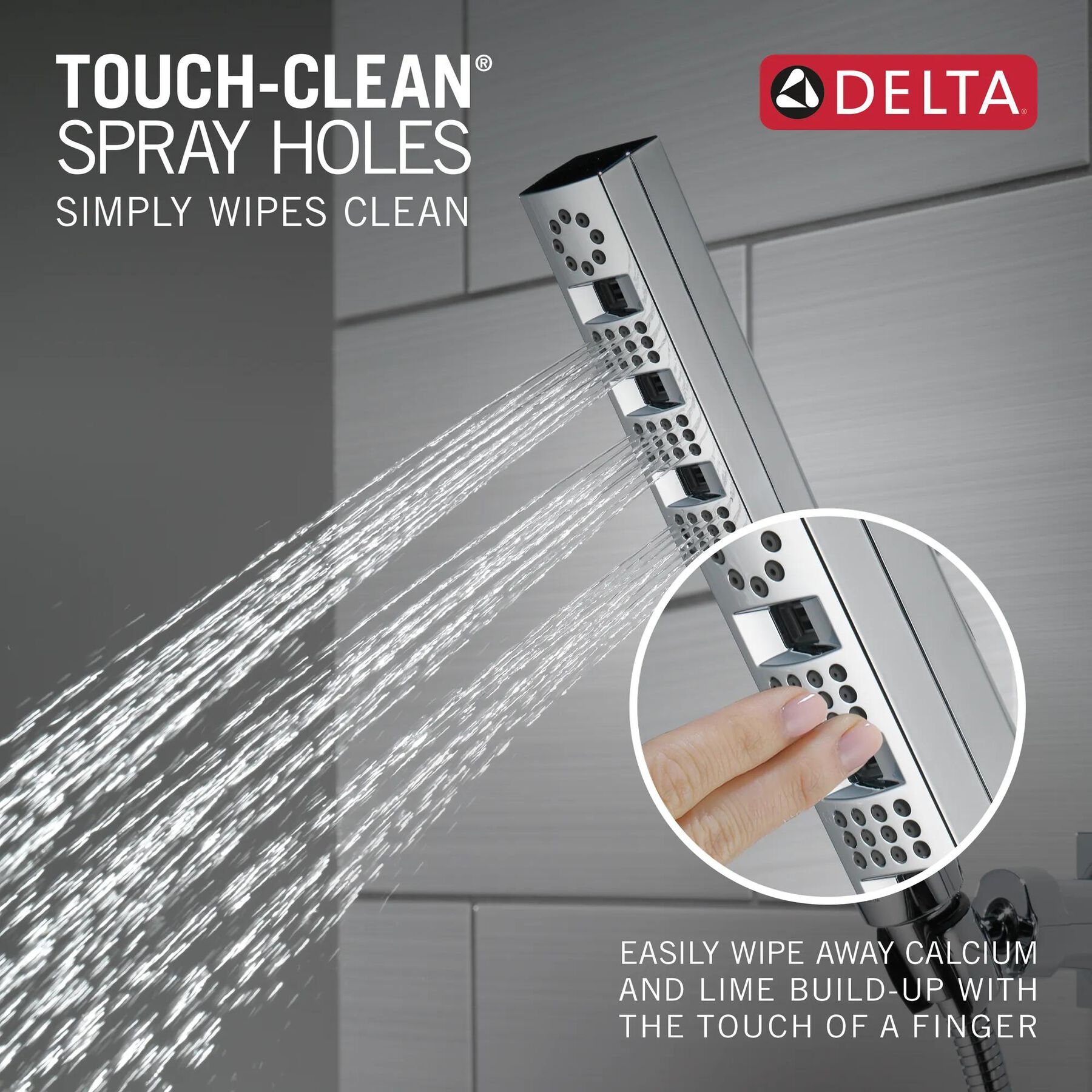 H<sub>2</sub>Okinetic&reg; 4-Setting Wall Mount Hand Shower