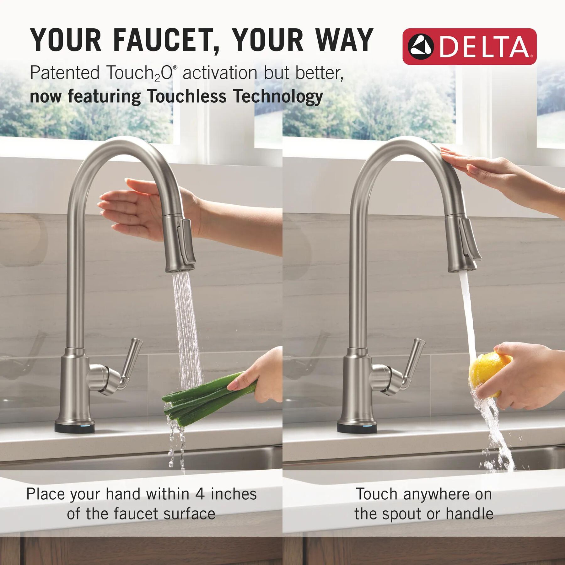 Single Handle Kitchen Pull-Down Faucet With Touchless Technology