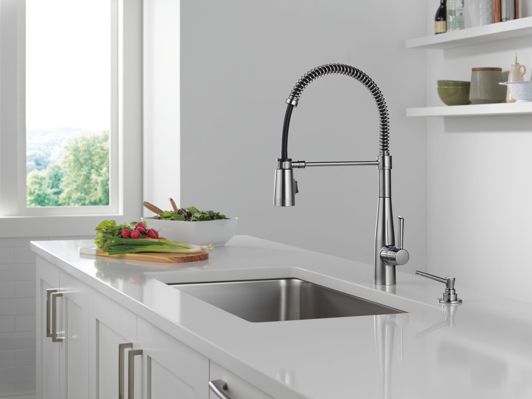 Spring Kitchen Single Handle with Soap Dispenser Bundle