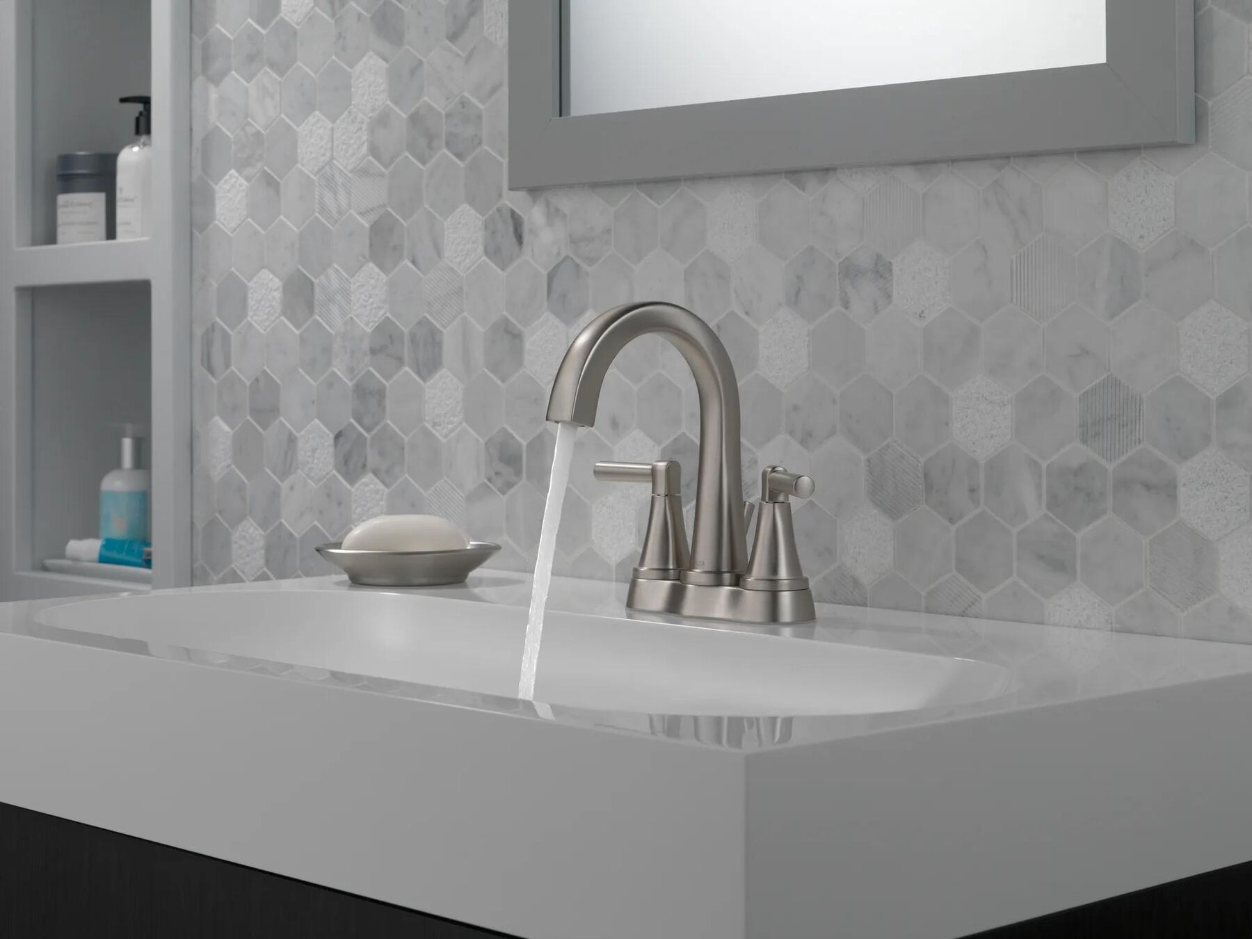 Two Handle Centerset Bathroom Faucet (Recertified)