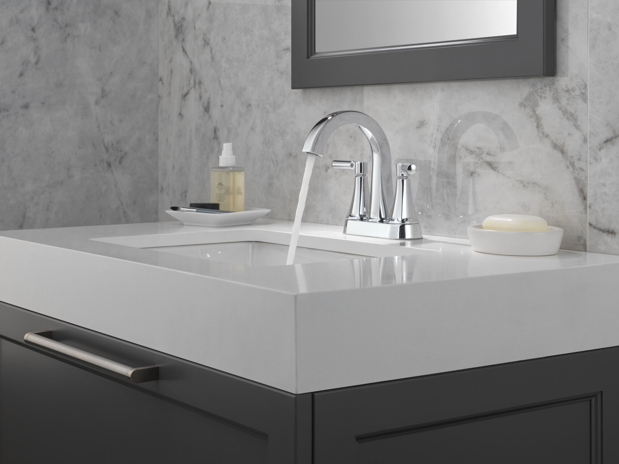 Two Handle Centerset Bathroom Faucet in Chrome 25839LF | Delta Faucet