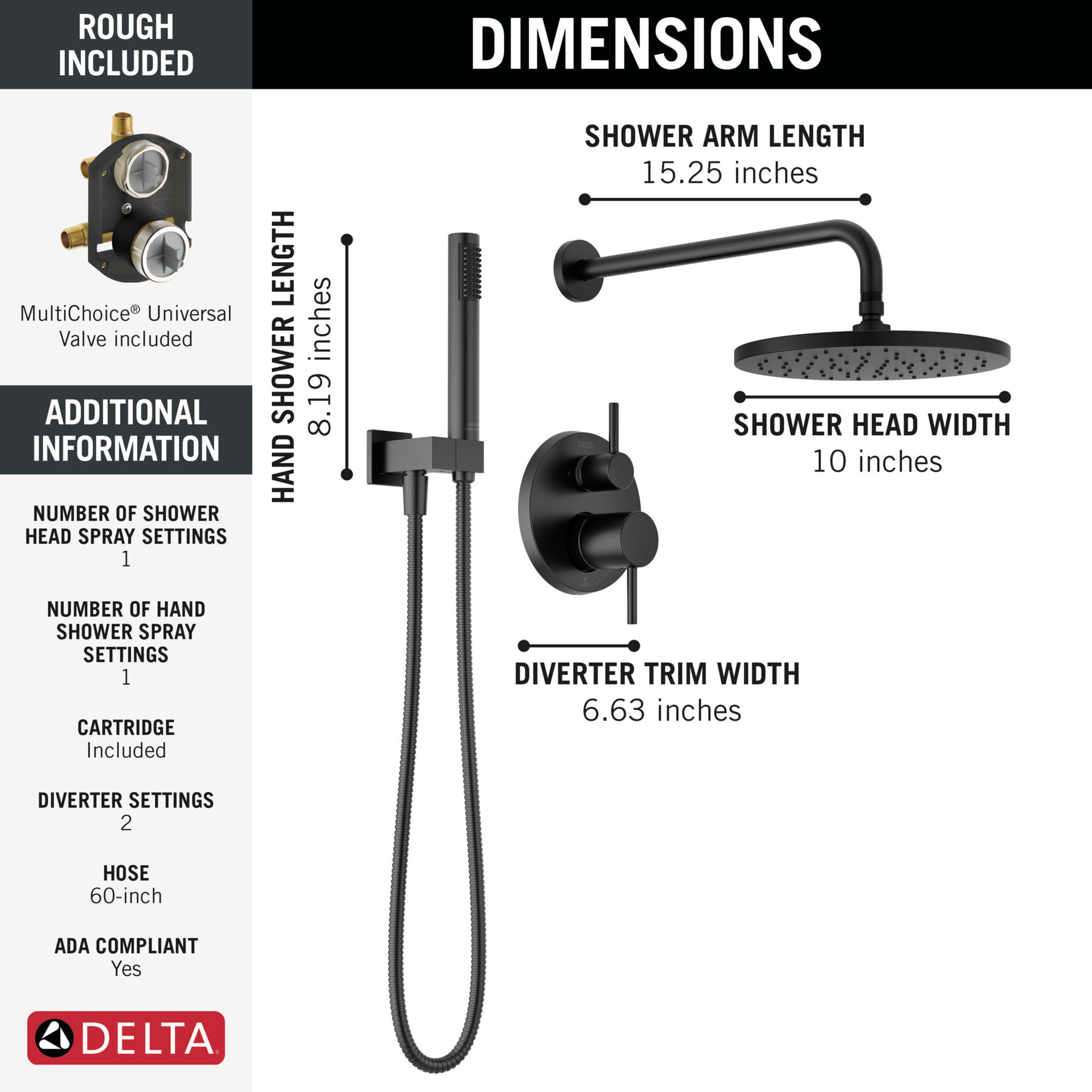 Monitor&reg; 14 Series Shower with Raincan, Hand Shower & Rough Valve