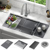 30&rdquo; Granite Composite Workstation Kitchen Sink Undermount Single Bowl with WorkFlow&trade; Ledge and Accessories in Dark Grey