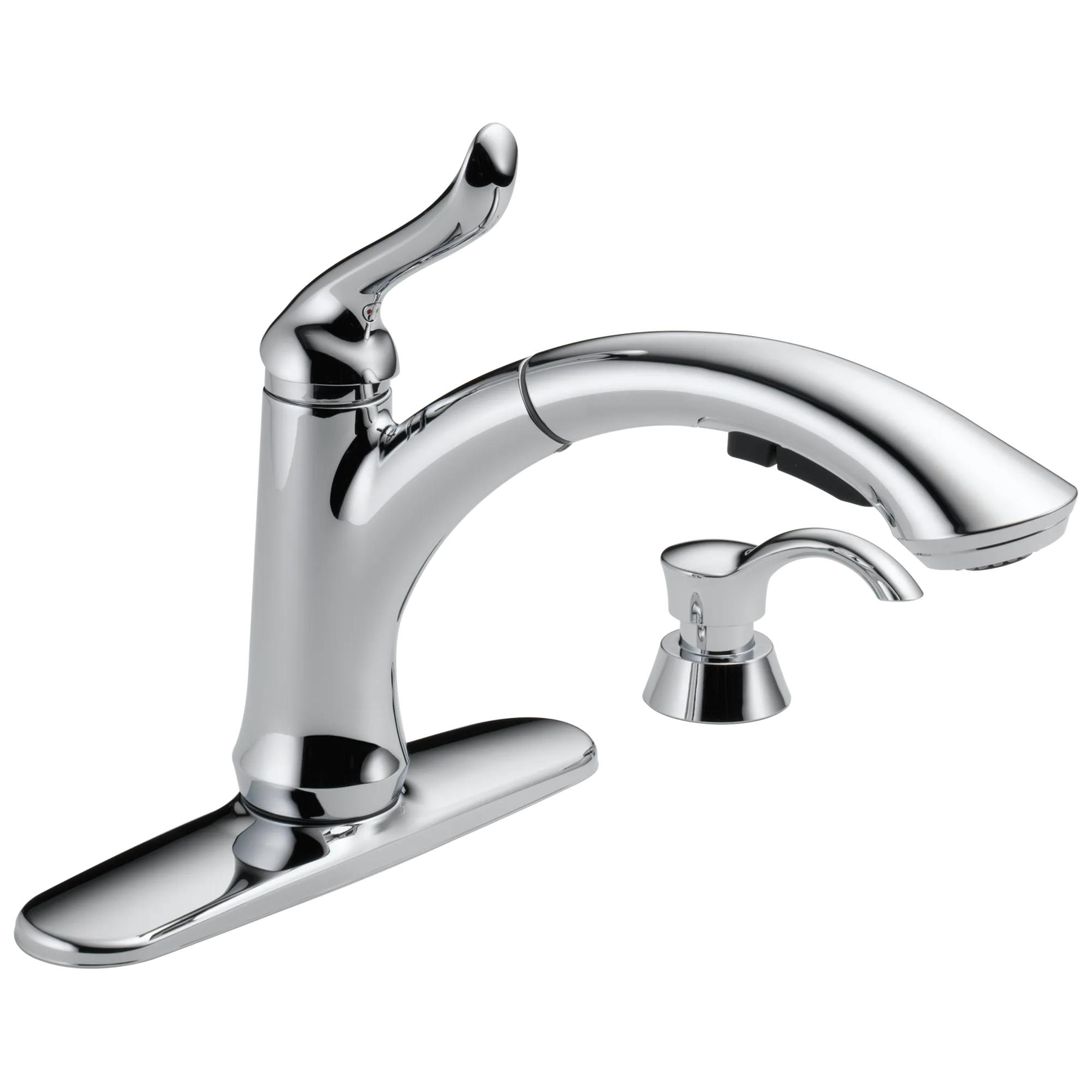 Single Handle Pull-Out Kitchen Faucet with Soap Dispenser