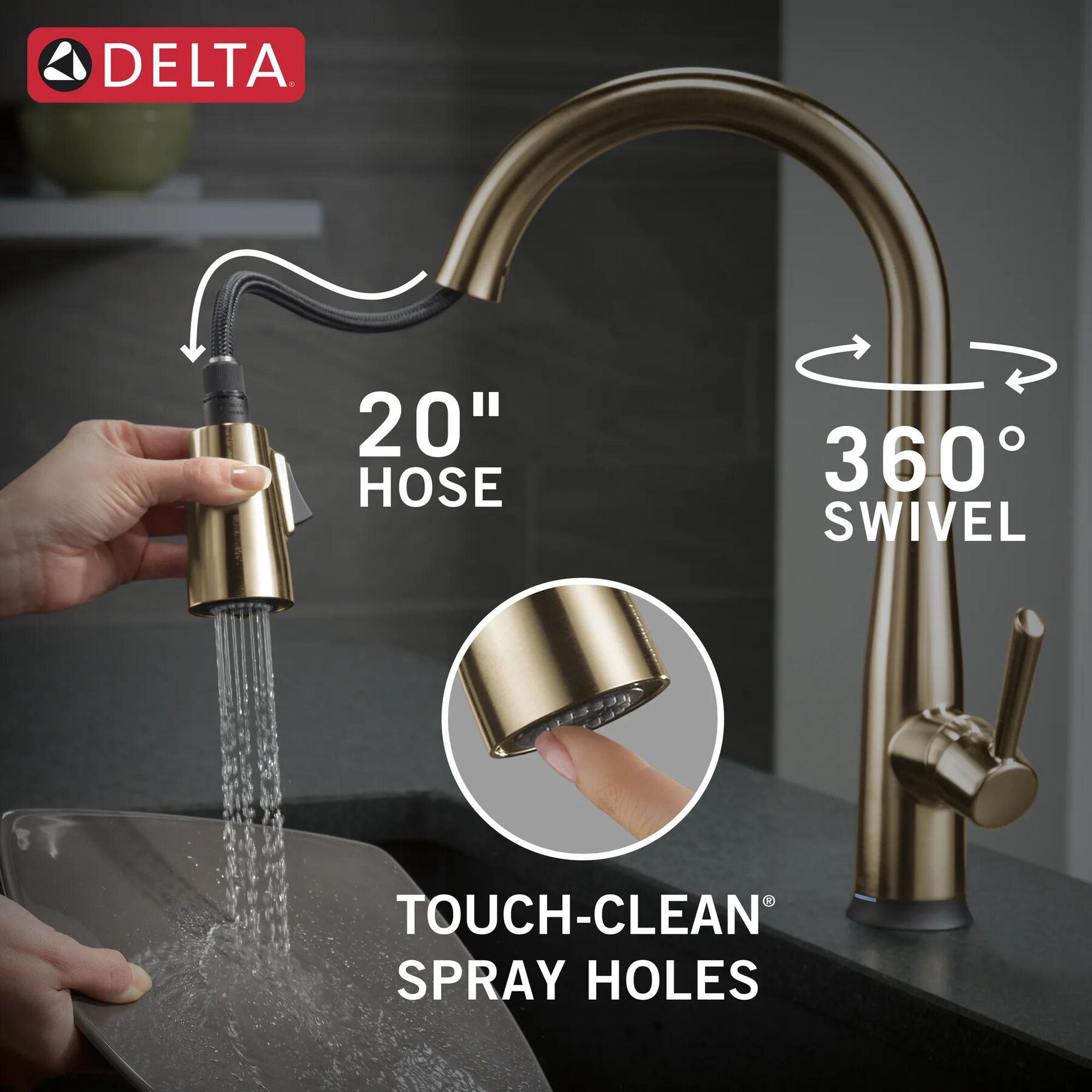 Touch2O Pull-Down Kitchen with Soap Disp Bundle