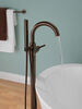 Single Handle Floor Mount Tub Filler Trim with Hand Shower